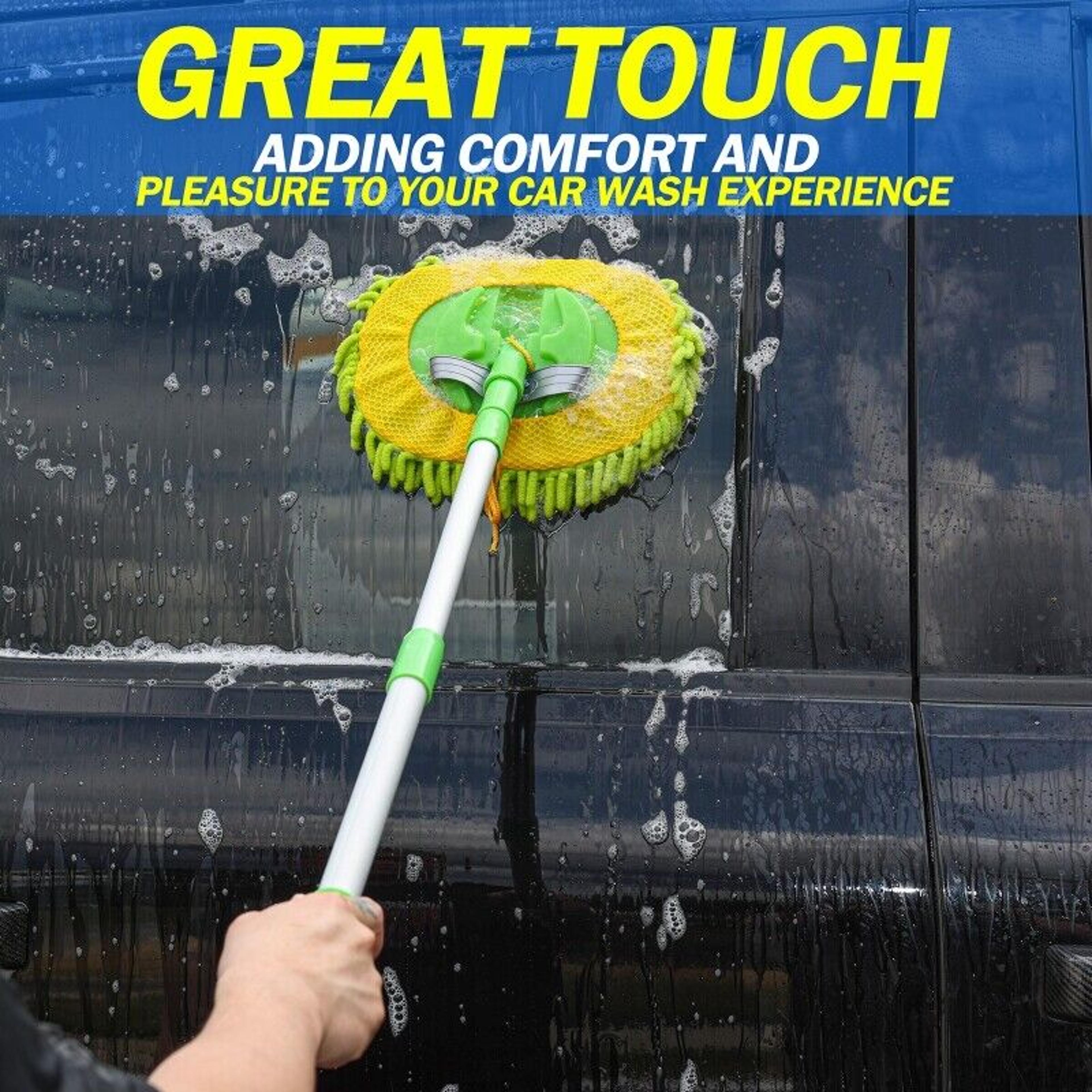 microfiber car wash mitt mop telescopic scratch free