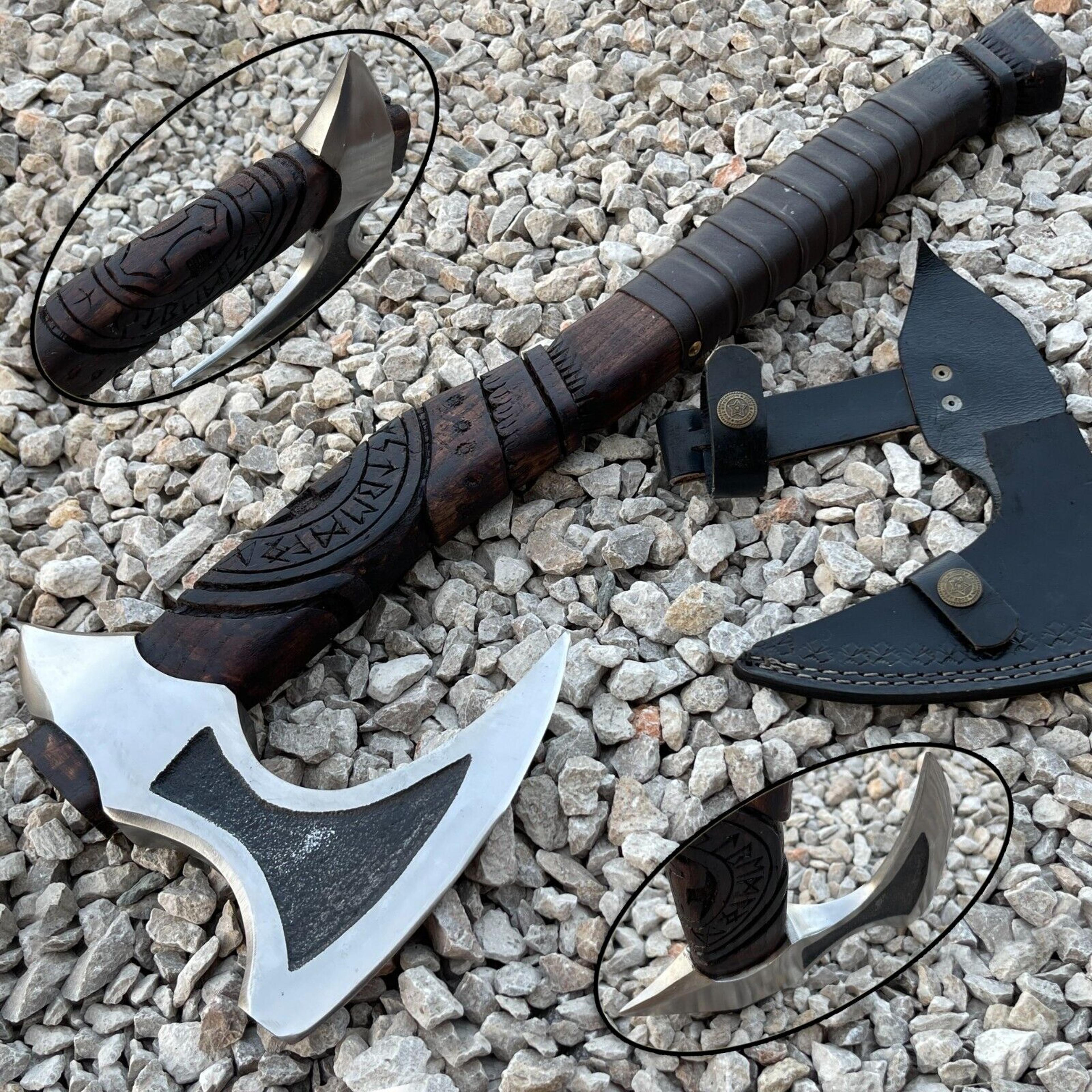 unique viking axe custom handmade carbon steel blade axe camping axe christmas