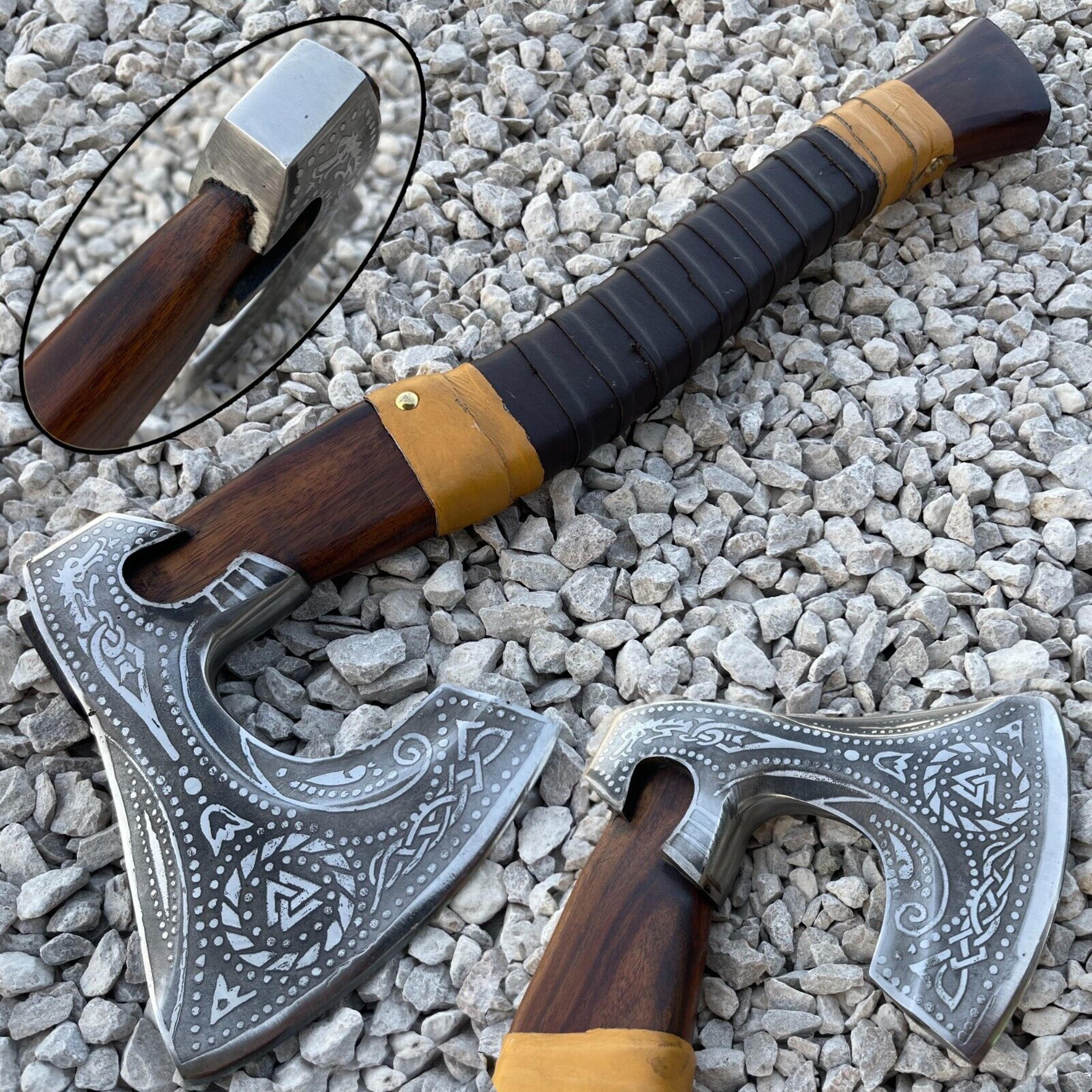 unique viking axe custom handmade carbon steel blade axe camping axe christmas