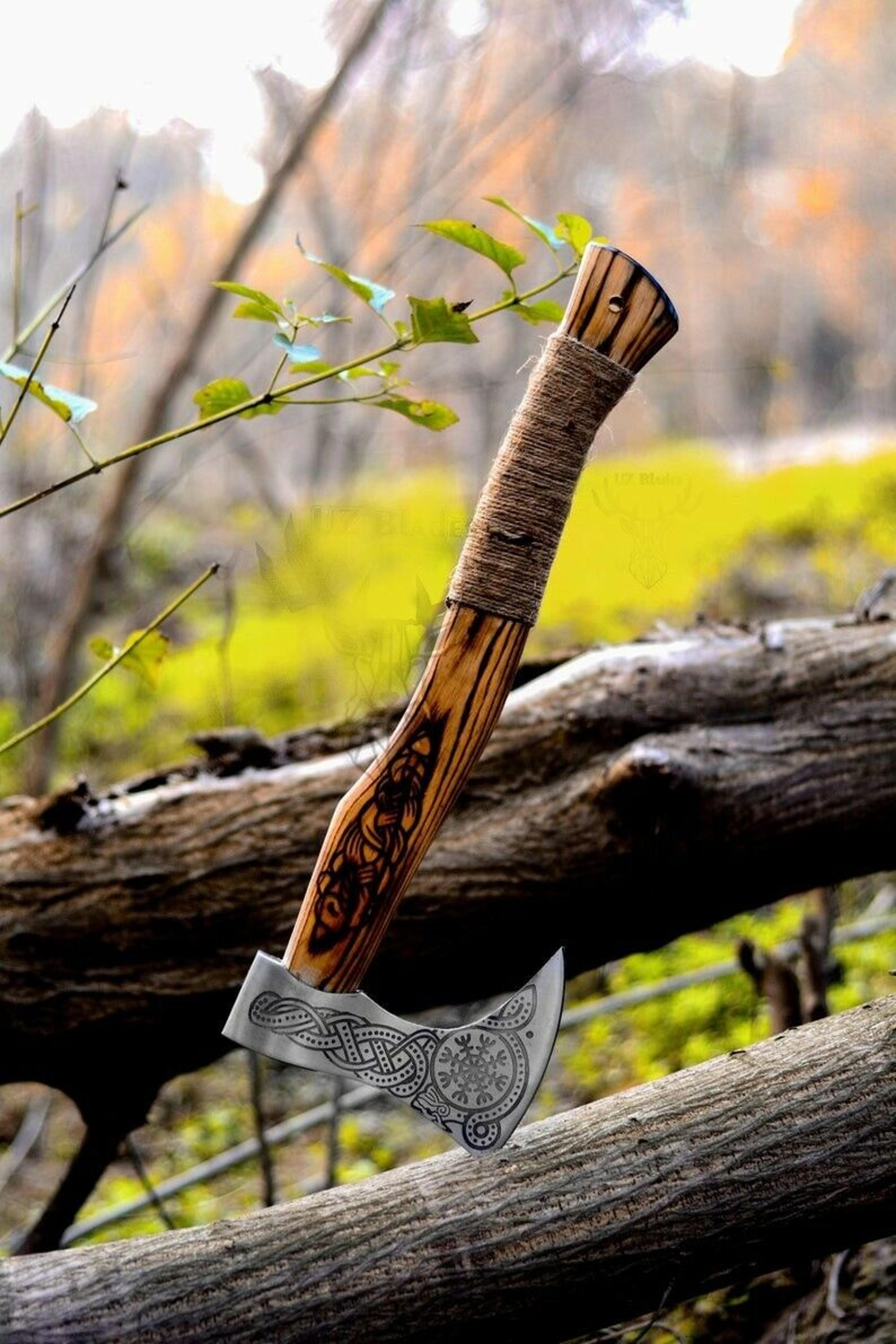 hand forged damascus steel axe head 18" – 512 layer high carbon & stainless steel outdoor tool