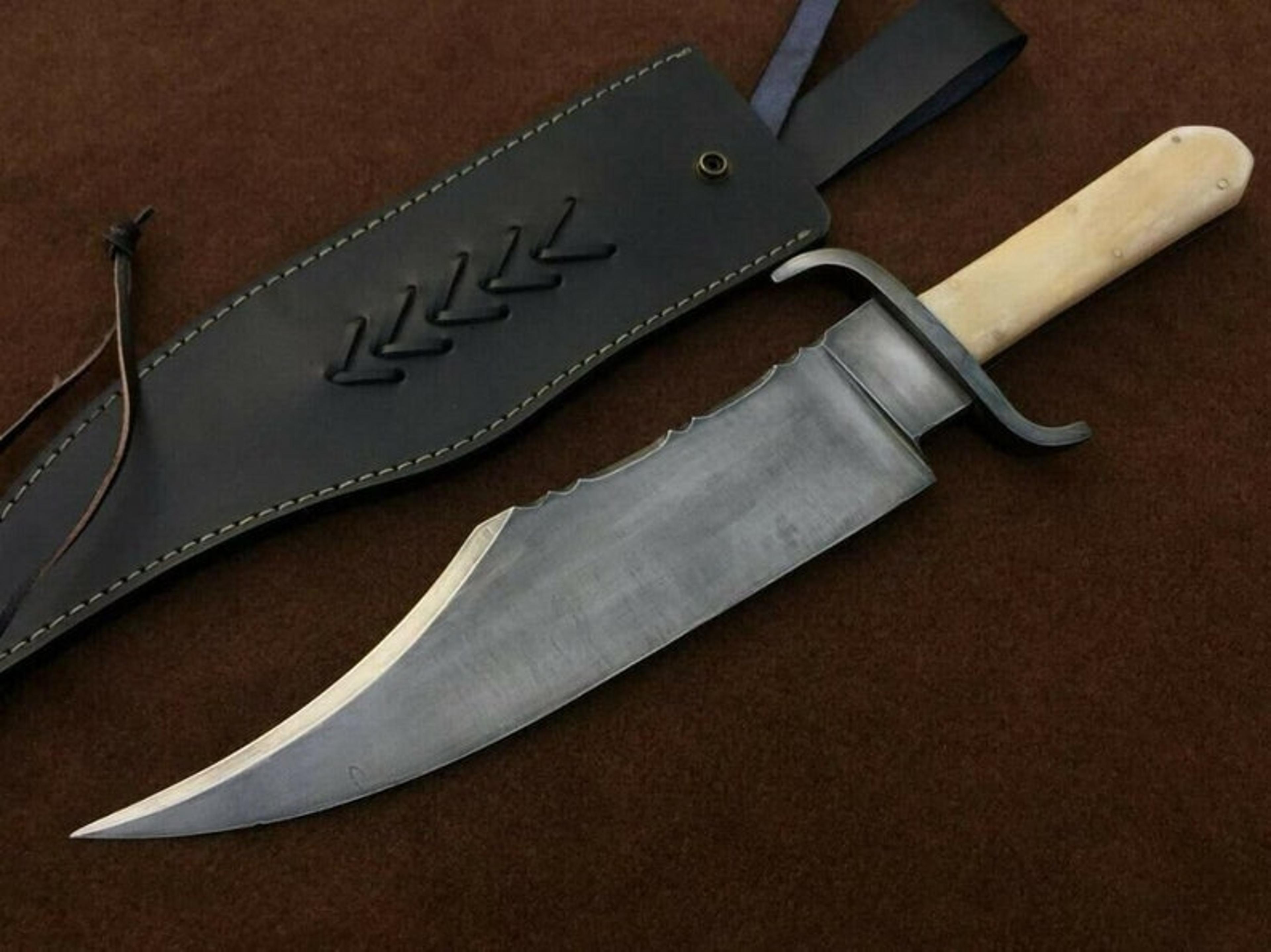 handcrafted bowie knife with camel bone handle and stainless steel blade | birthday gift | gift for him | anniversary gi