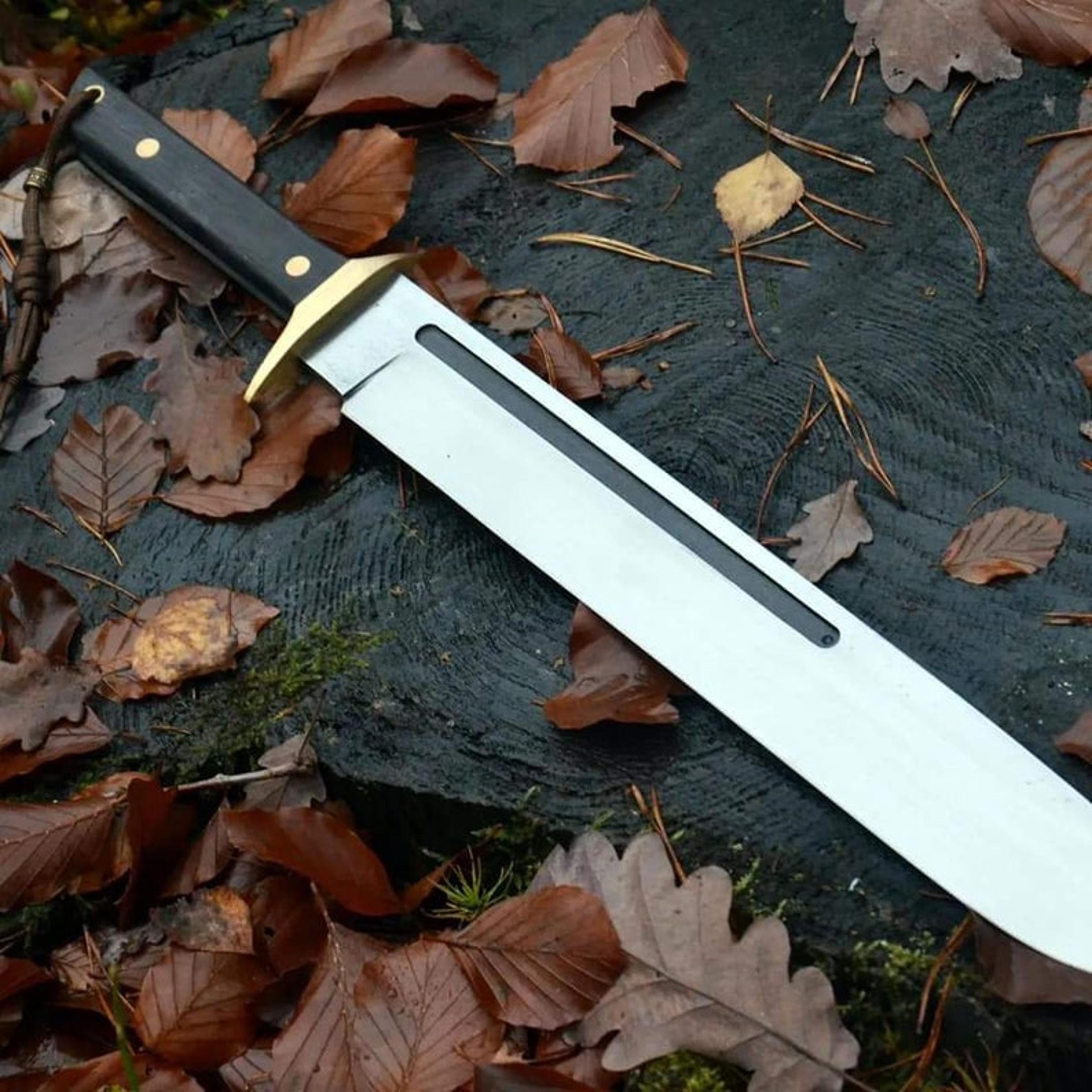 awesome handmade carbon steel 18.0 inches bowie knife with leather sheath