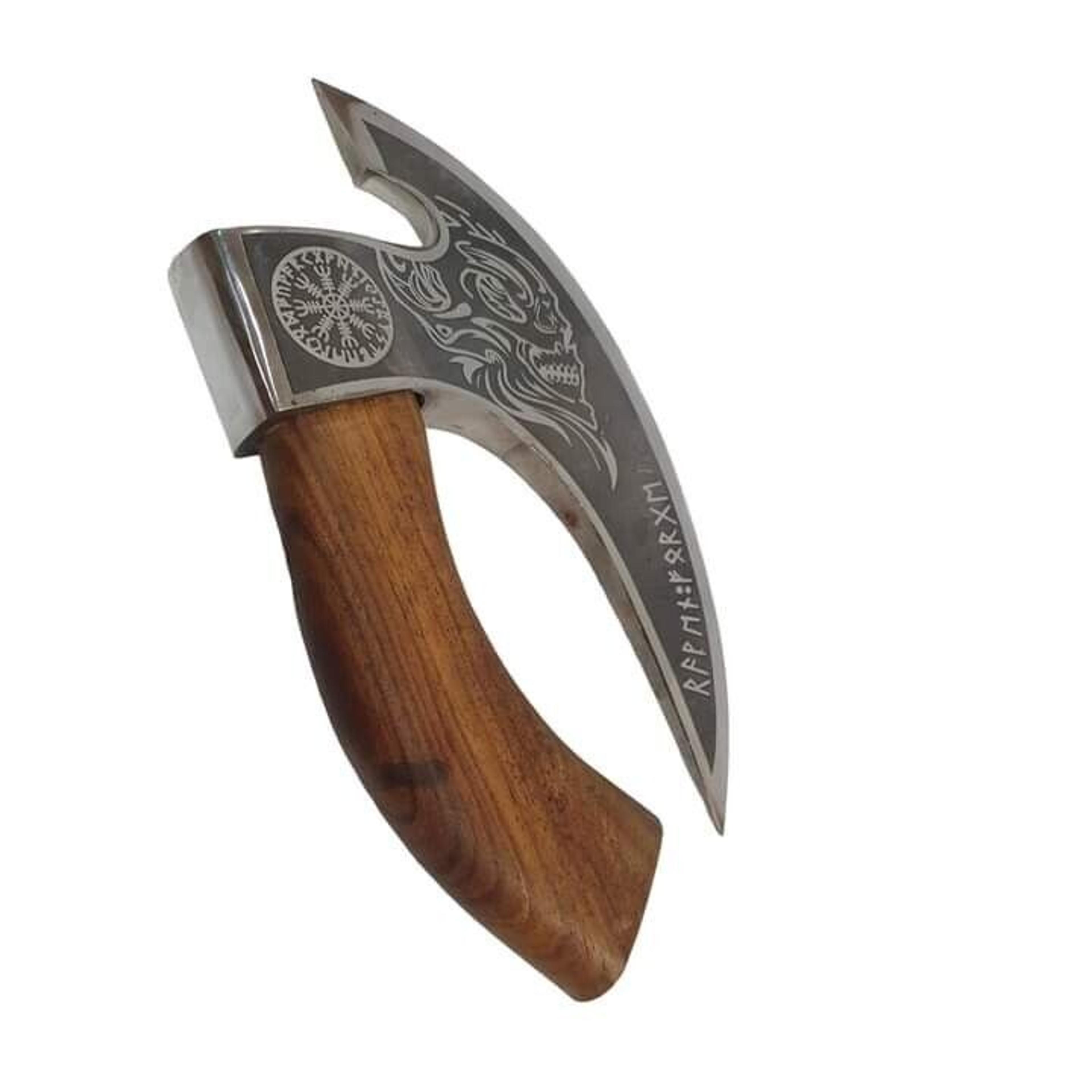 "custom handmade carbon steel hunting viking tactical tomahawk pizza cutter axe"