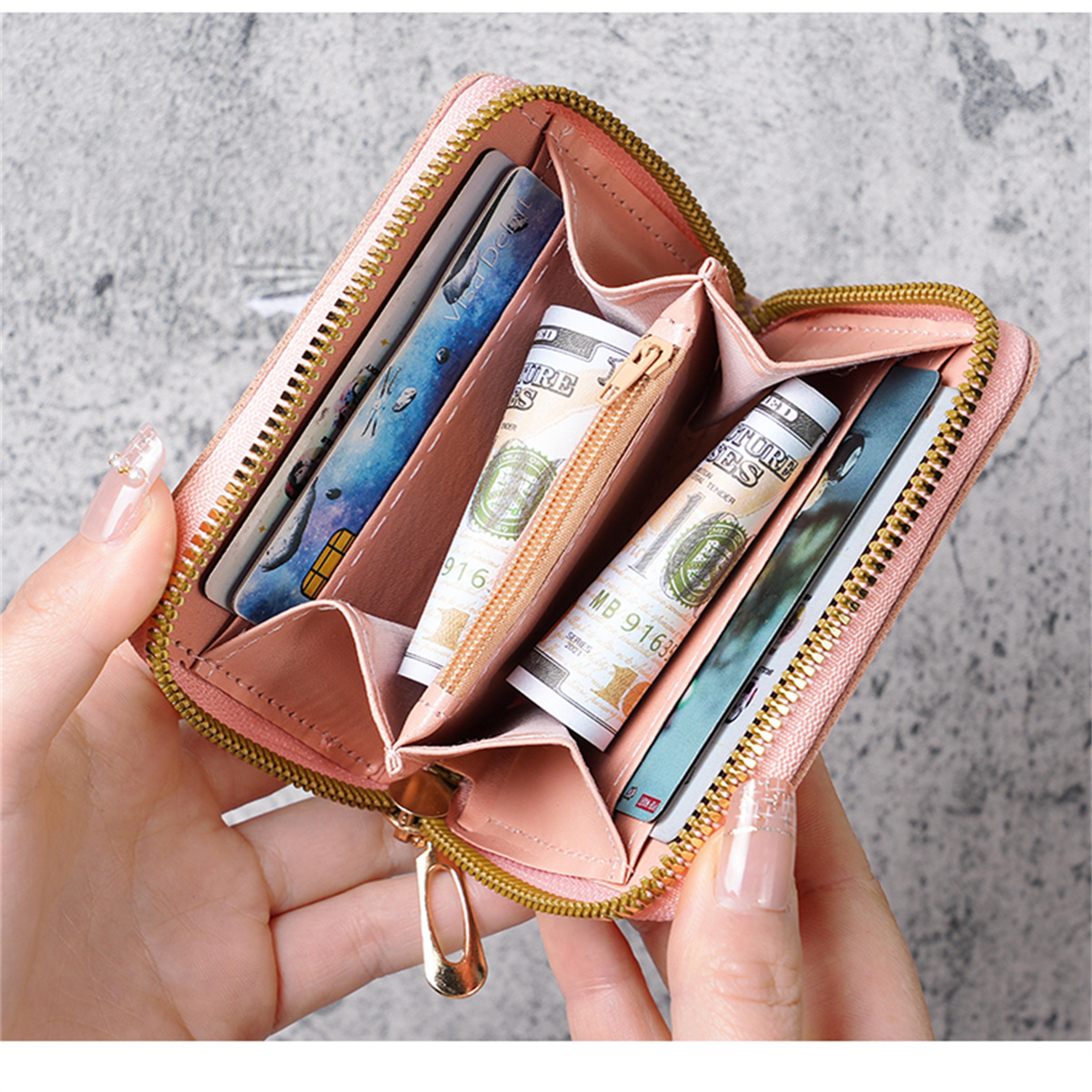 cute cartoon mini wallet large capacity portable zipper coin purse for students