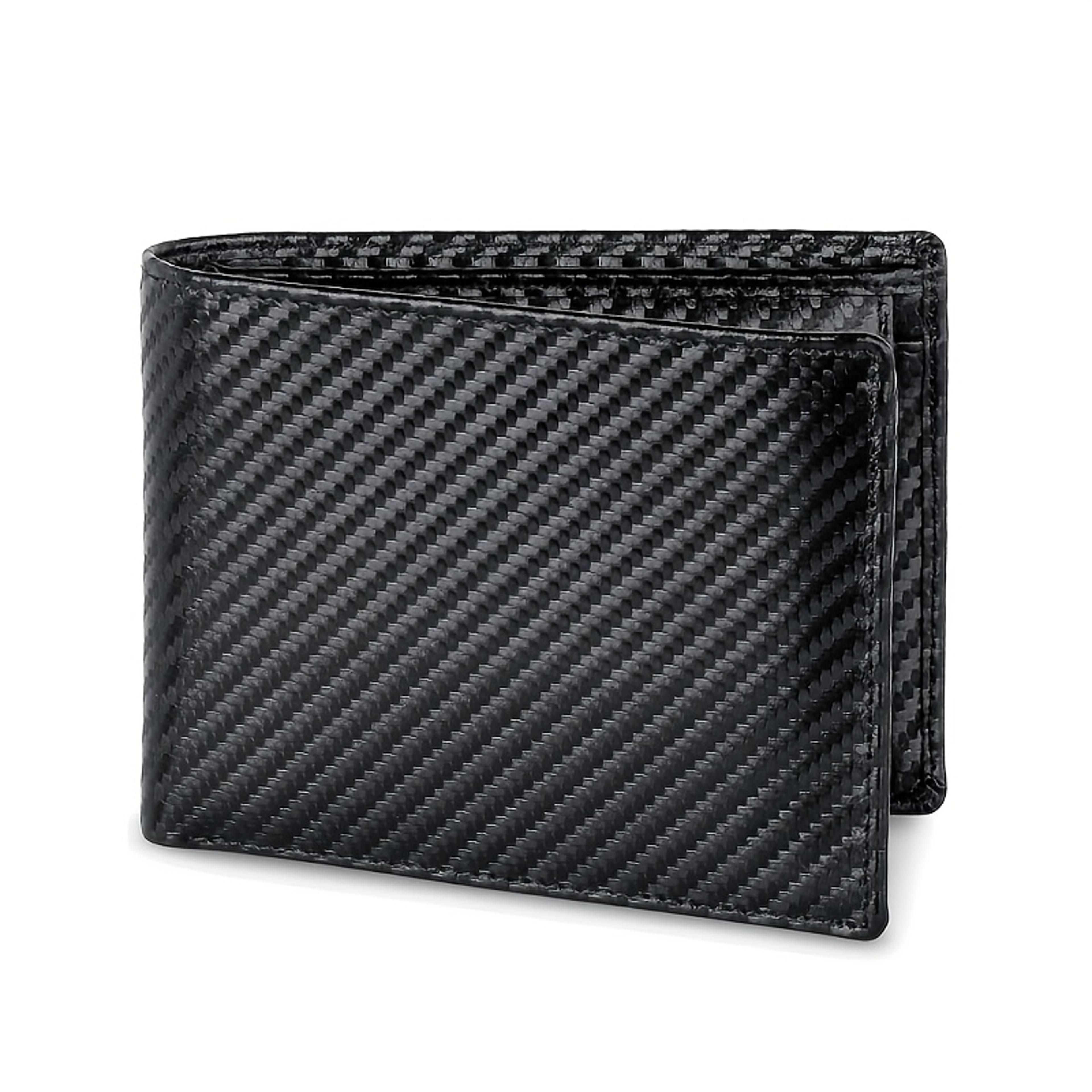 carbon fiber mens wallet with coin pocket protection