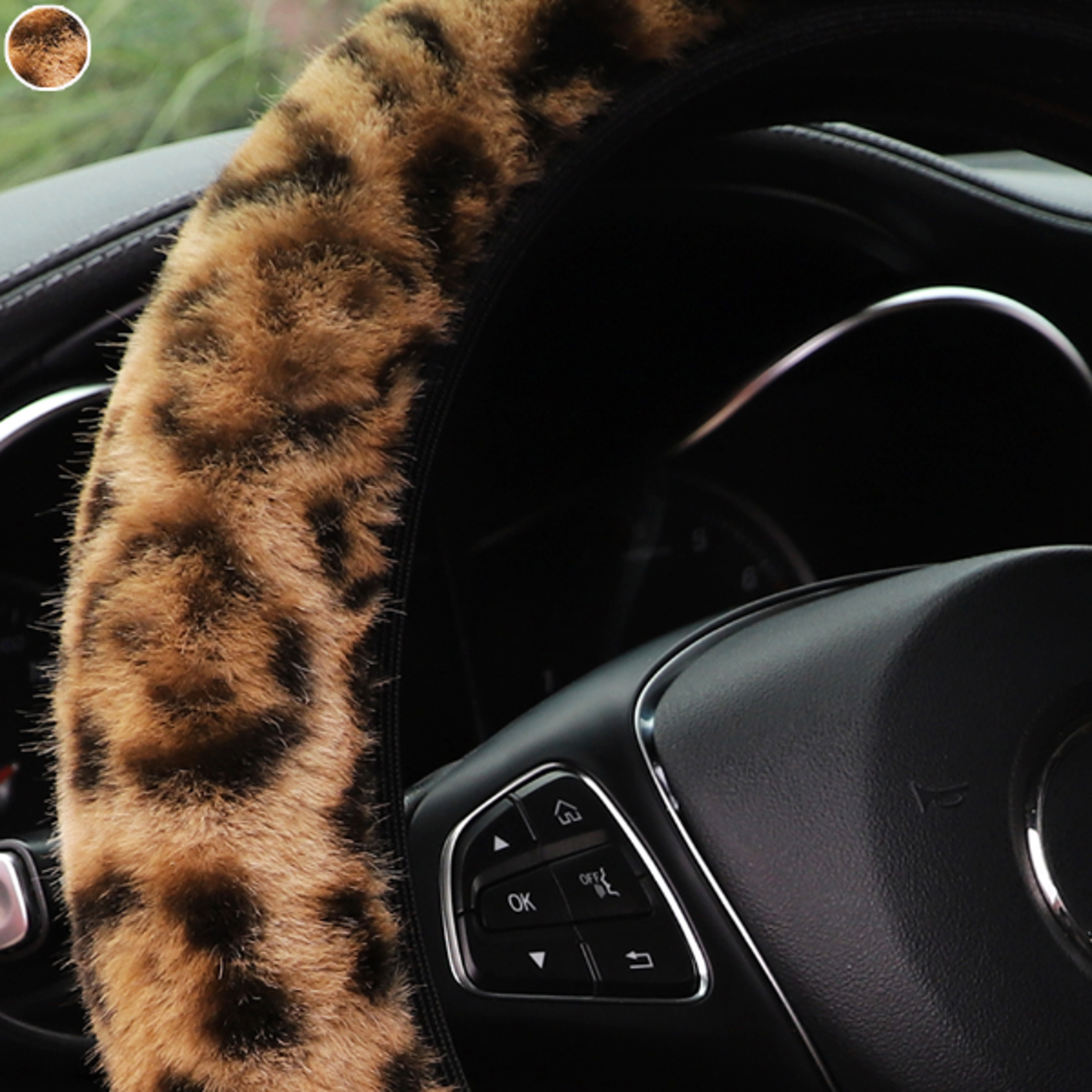 winter plush steering wheel cover soft cozy car interior accessory for comfort & warmth