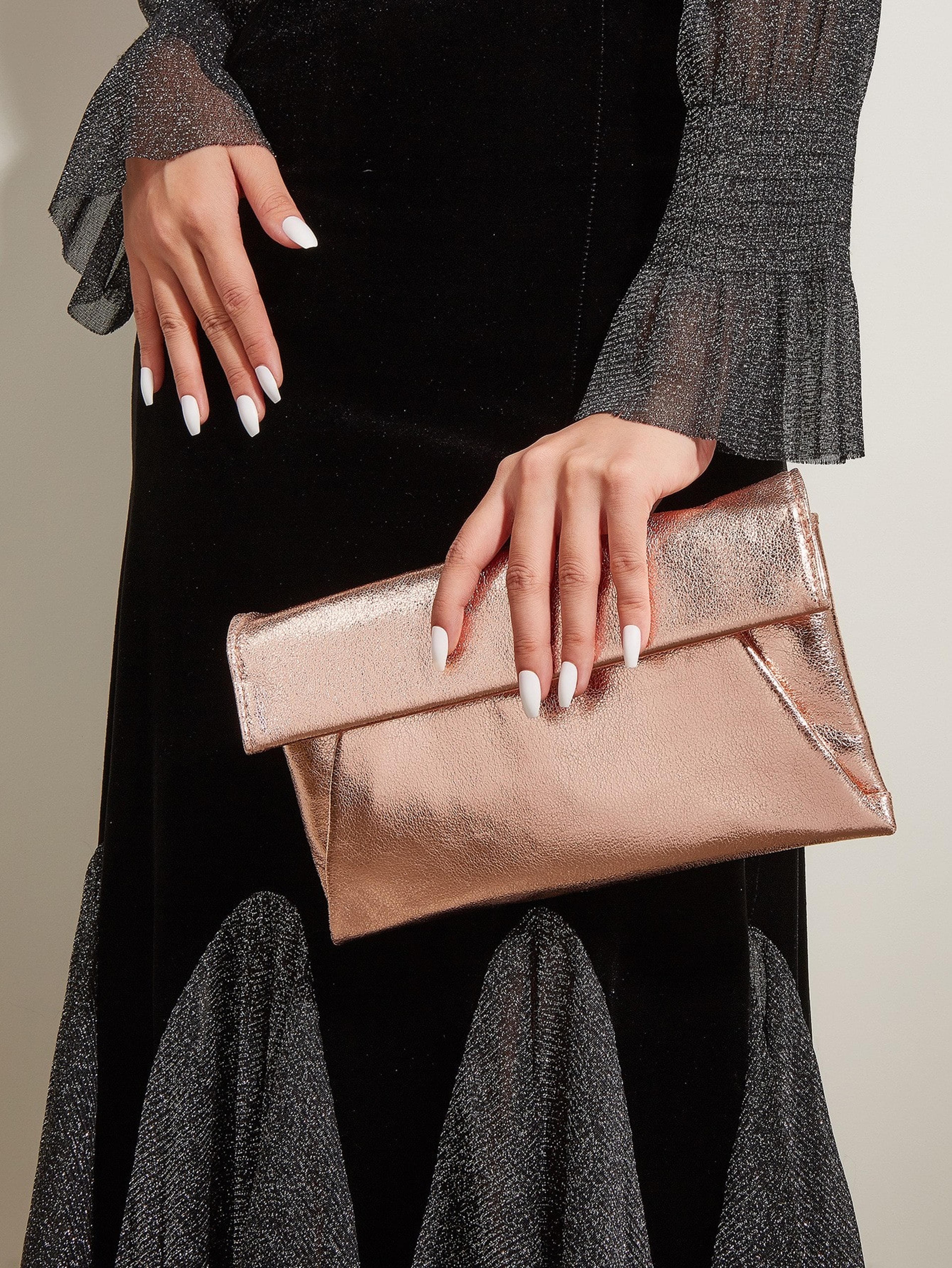 womens sparkle evening bag elegant envelope clutch handbag for bridal & wedding