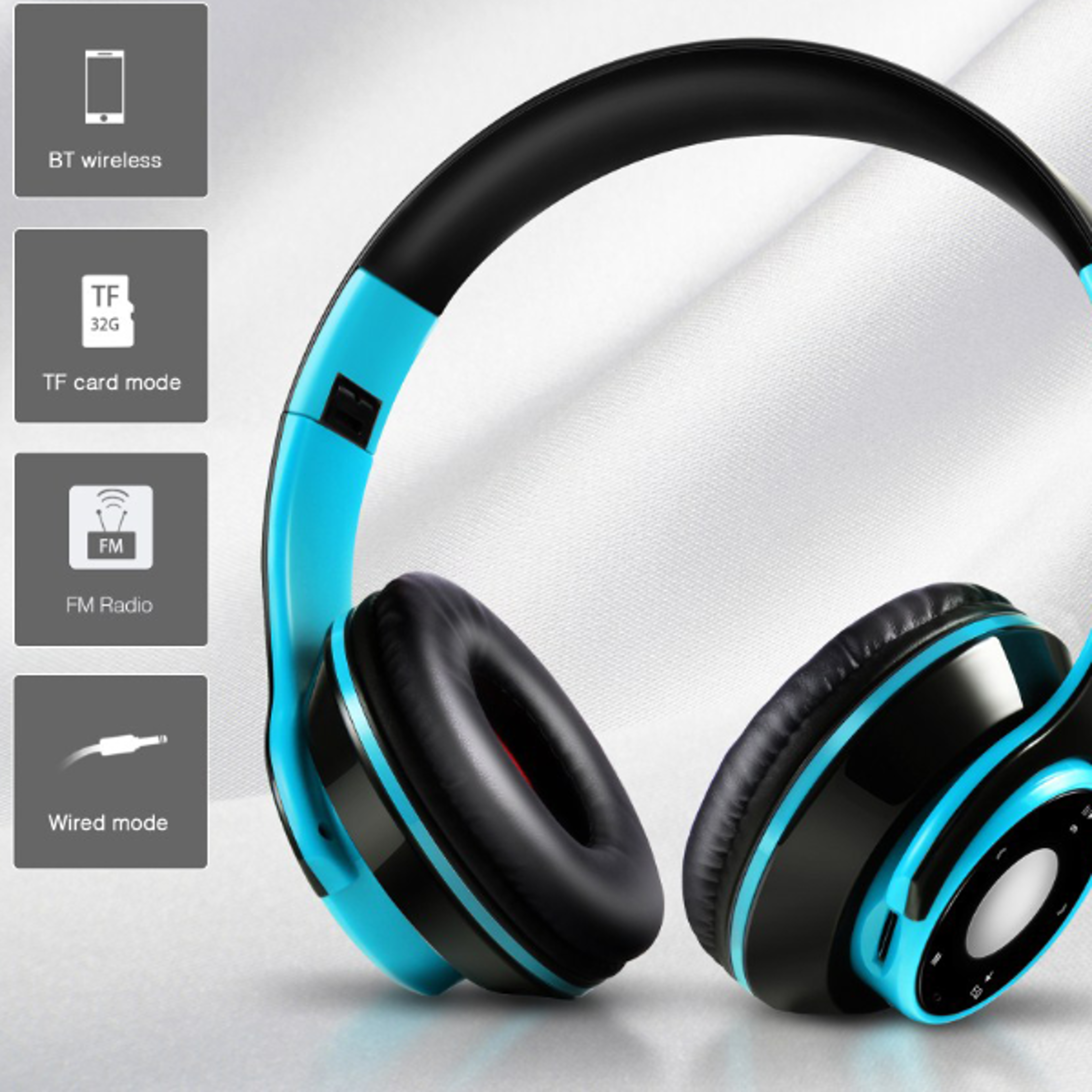 wireless stereo bluetooth headphone passive noise isolating portable over ear headset for immersive sound
