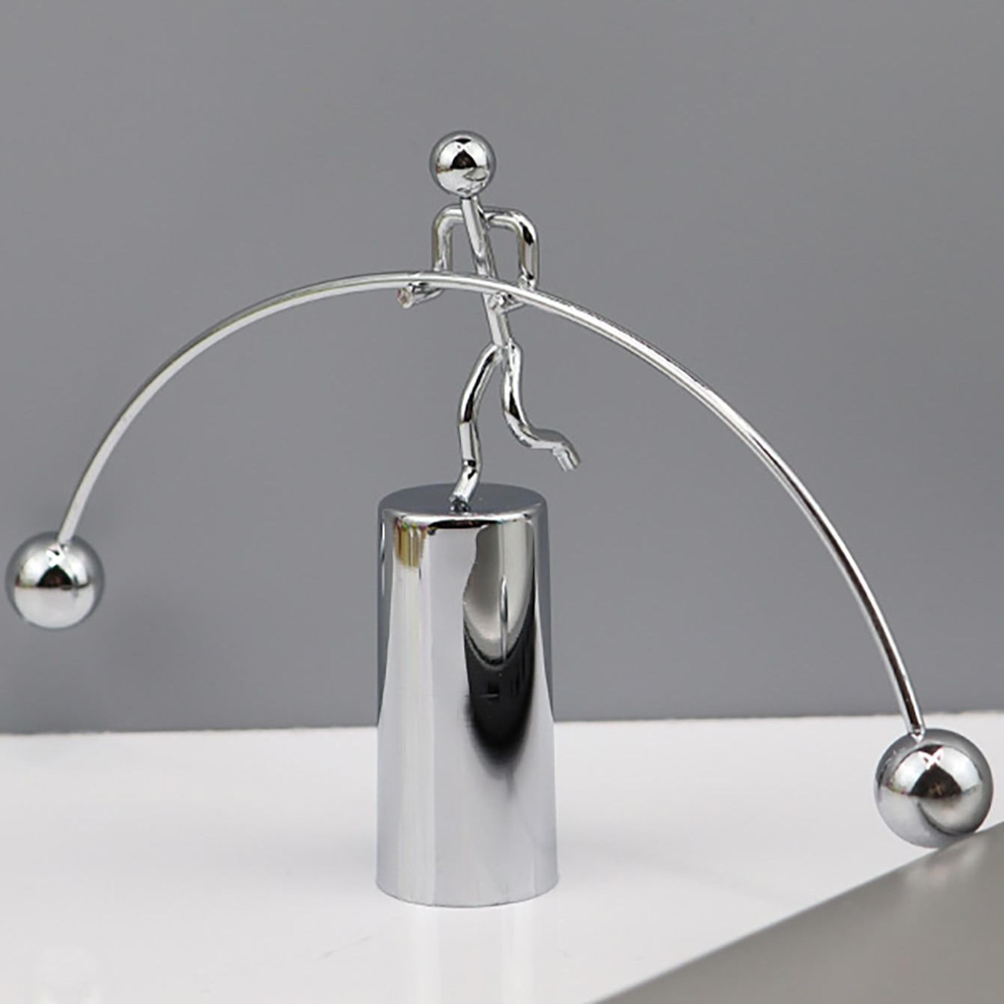 creative balance ball swing iron man decoration tumbler fun home ornament for desk & office