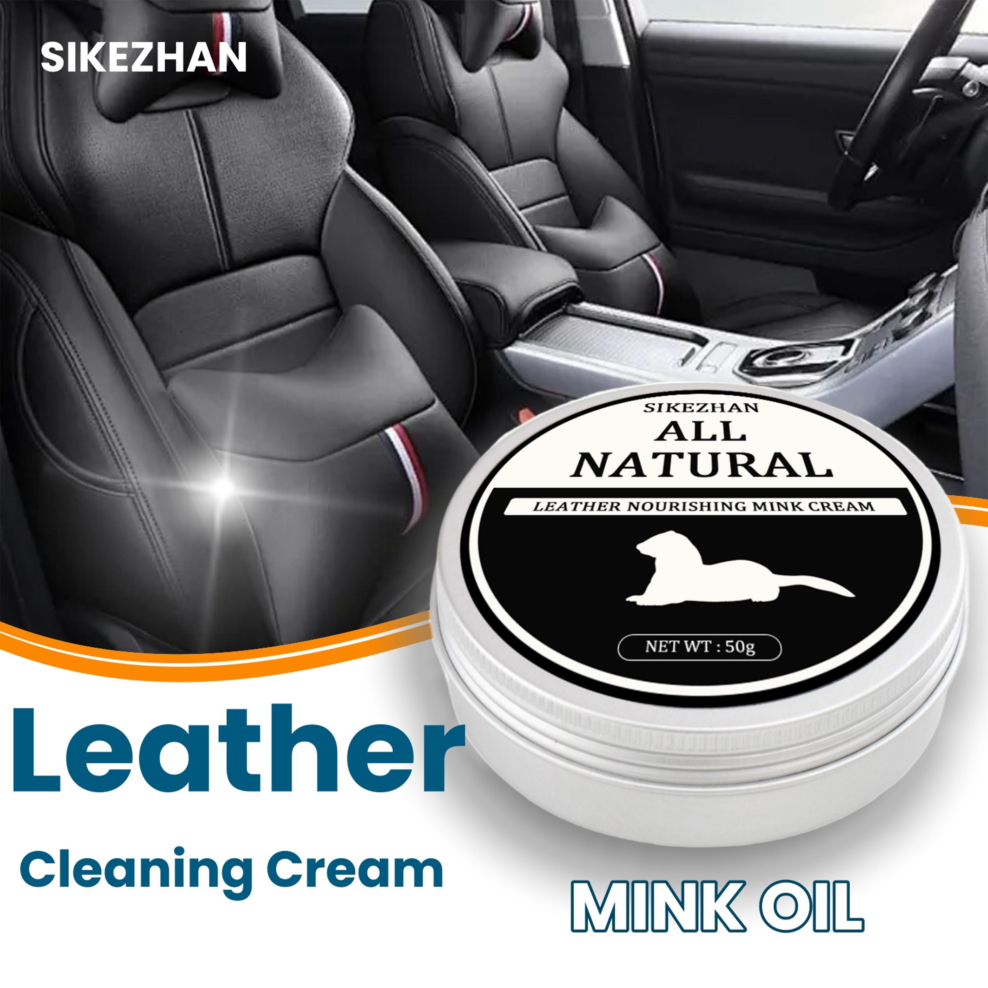leather care & restoration cream for seats sofas & car interiors mink oil leather cleaner & polisher