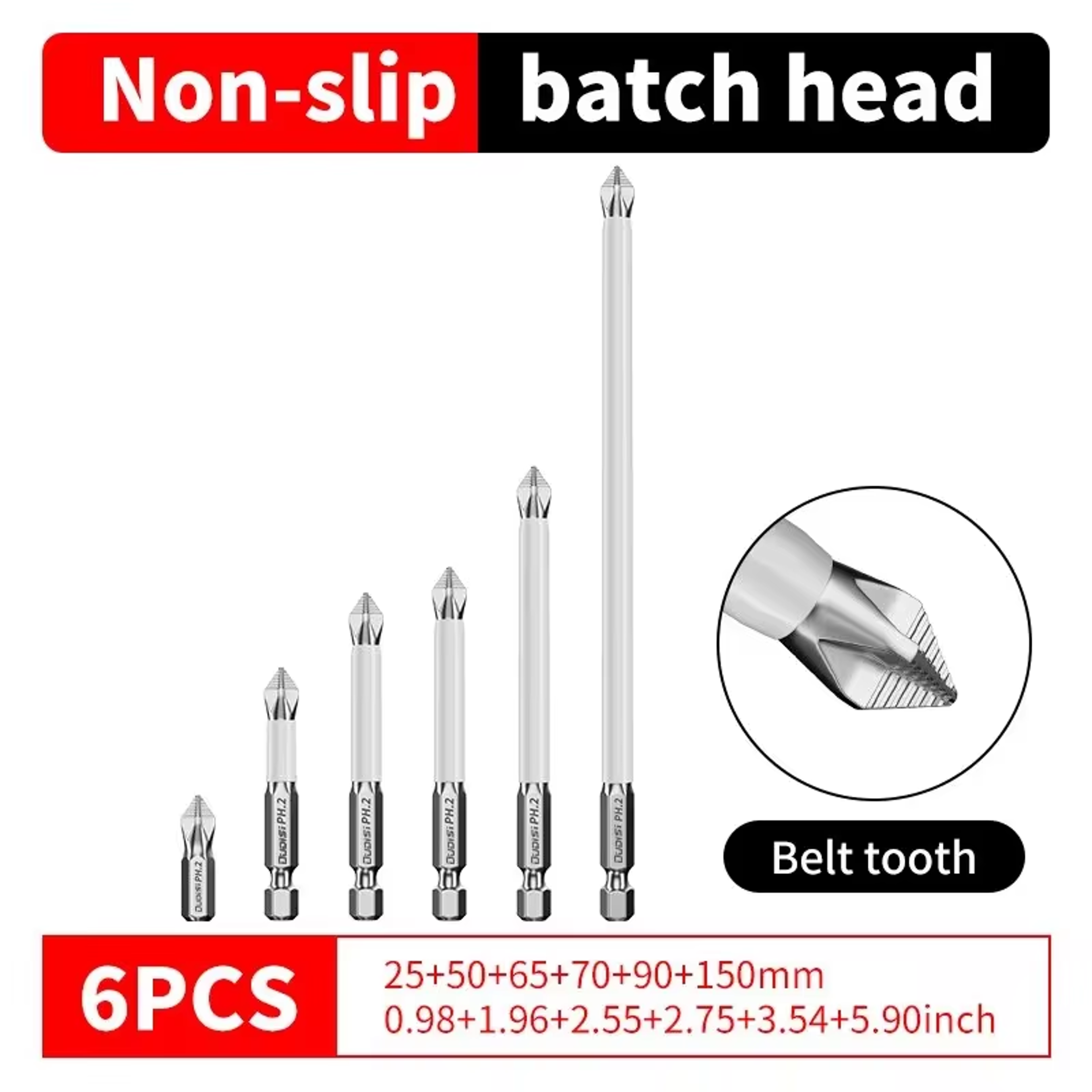 Magnetic Screwdriver Bit Set Heavy Duty Shockproof Impact Drill Bits 5