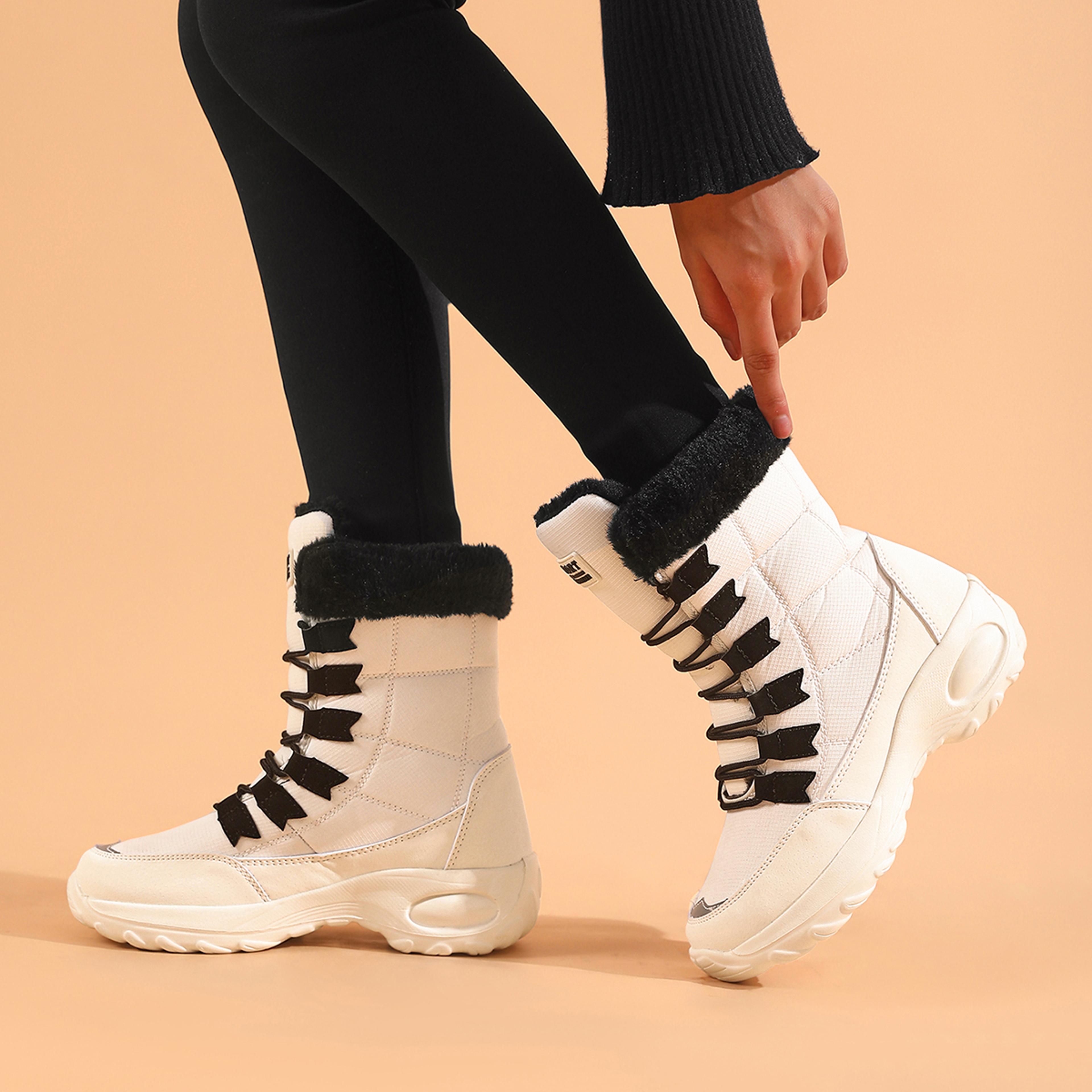 Comfortable Snow Boots For Hiking And Outdoors Women Winter Waterproof MidCalf Boots 2