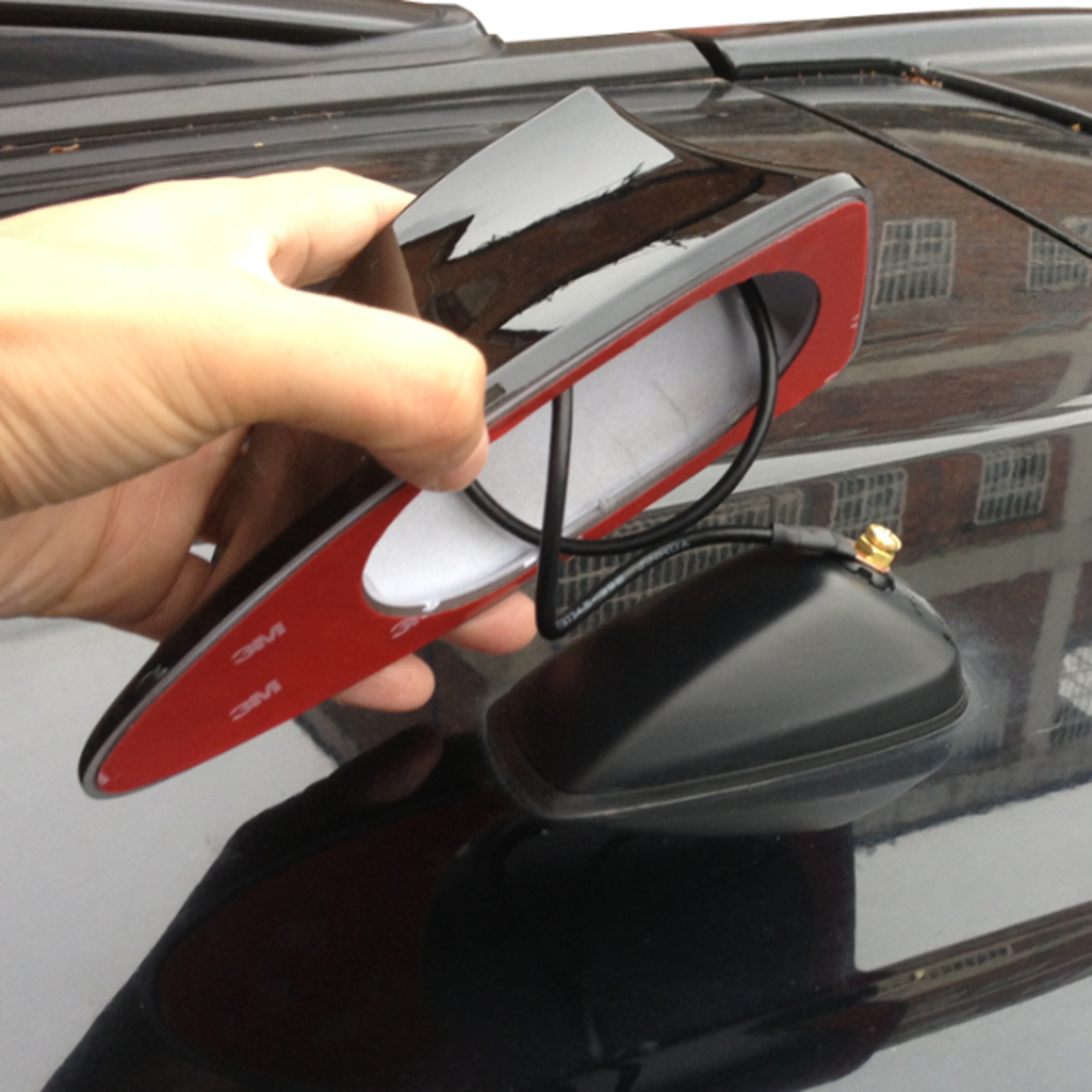 car shark fin antenna cover stylish replacement for radio signal aerial, roof exterior decoration.