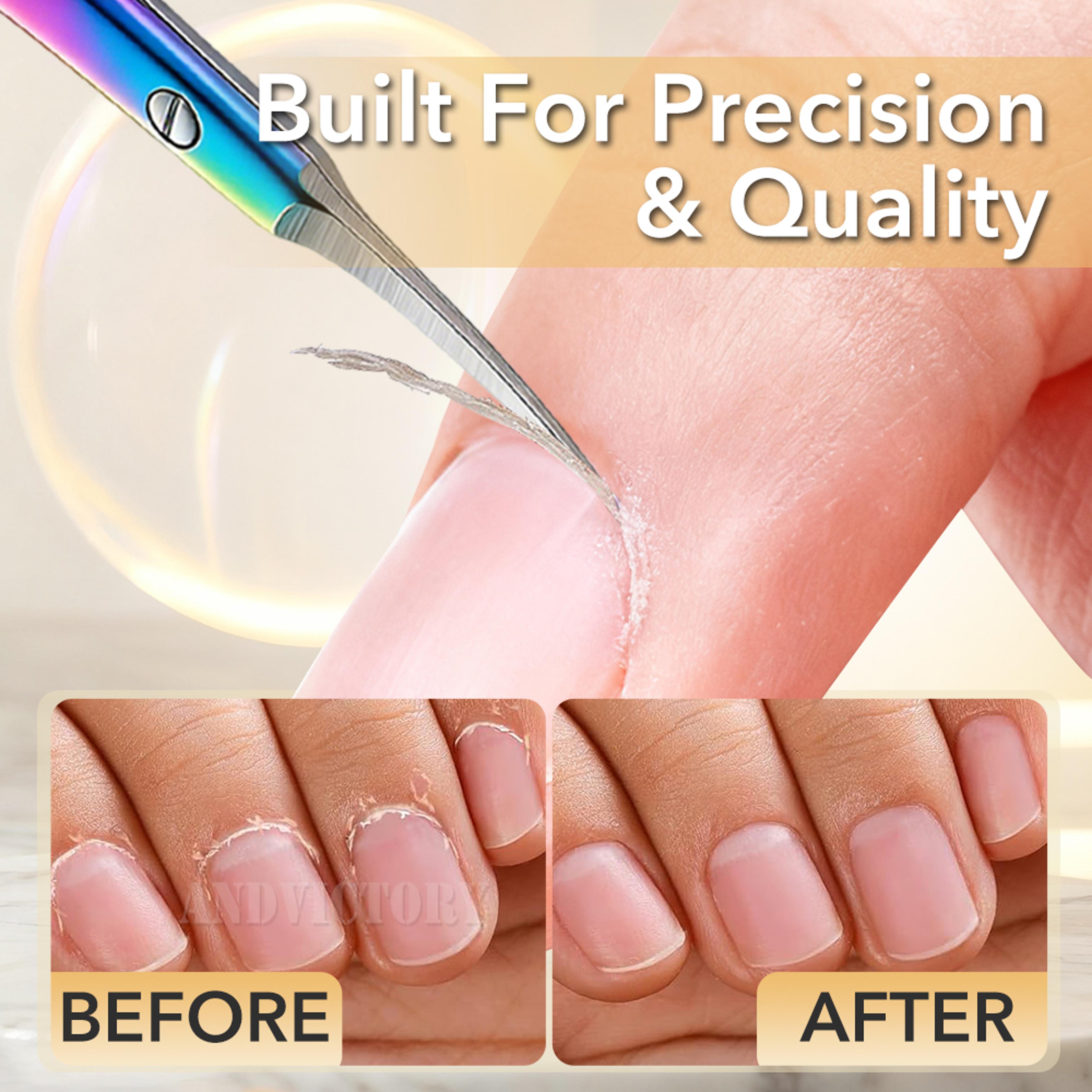 Stainless Steel Curved Tip Cuticle Scissors For Manicure  Nail Art 2