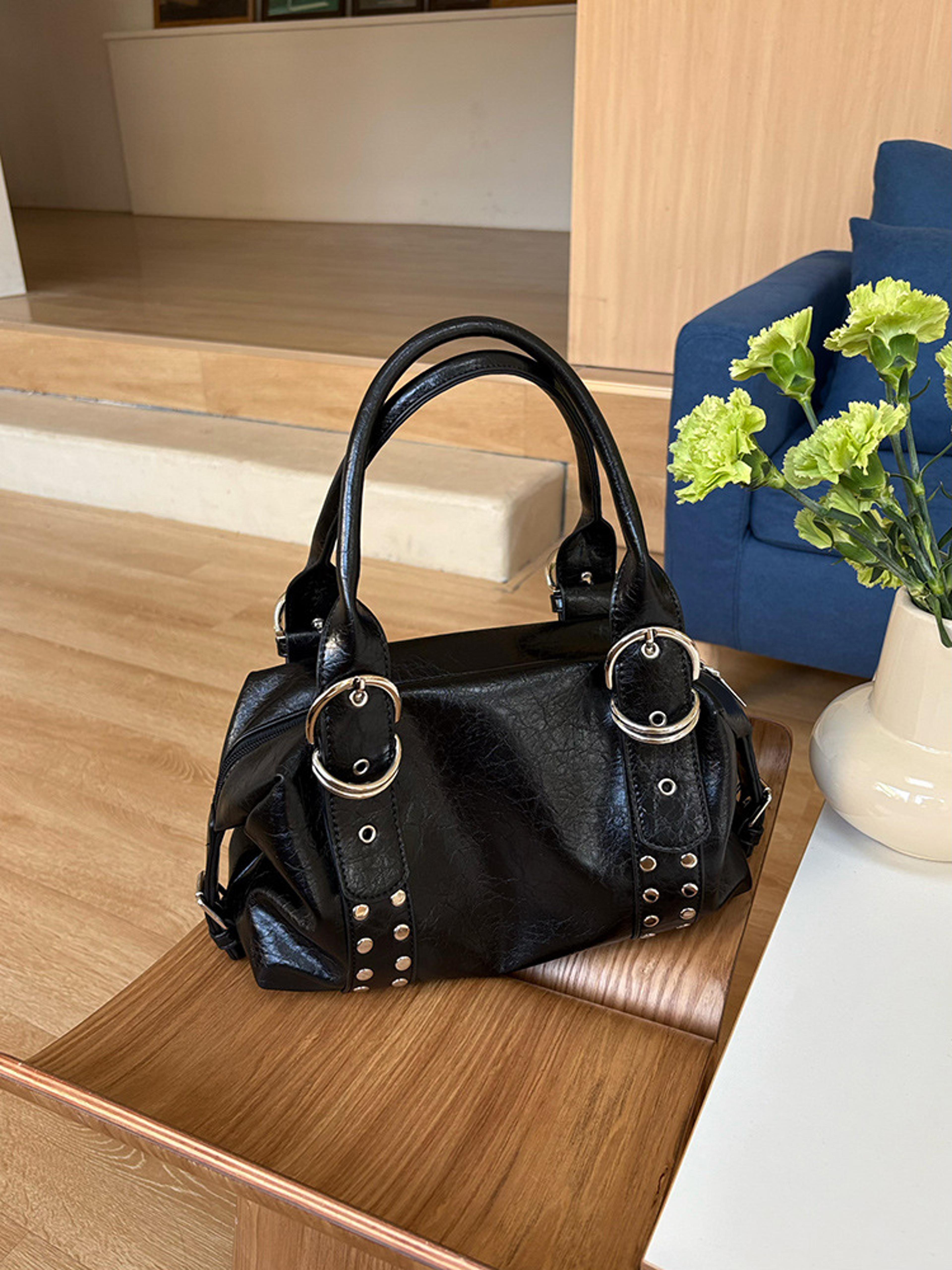 Fashion Rivet Womens PU Leather Shoulder Bag Large Underarm Handbag 4