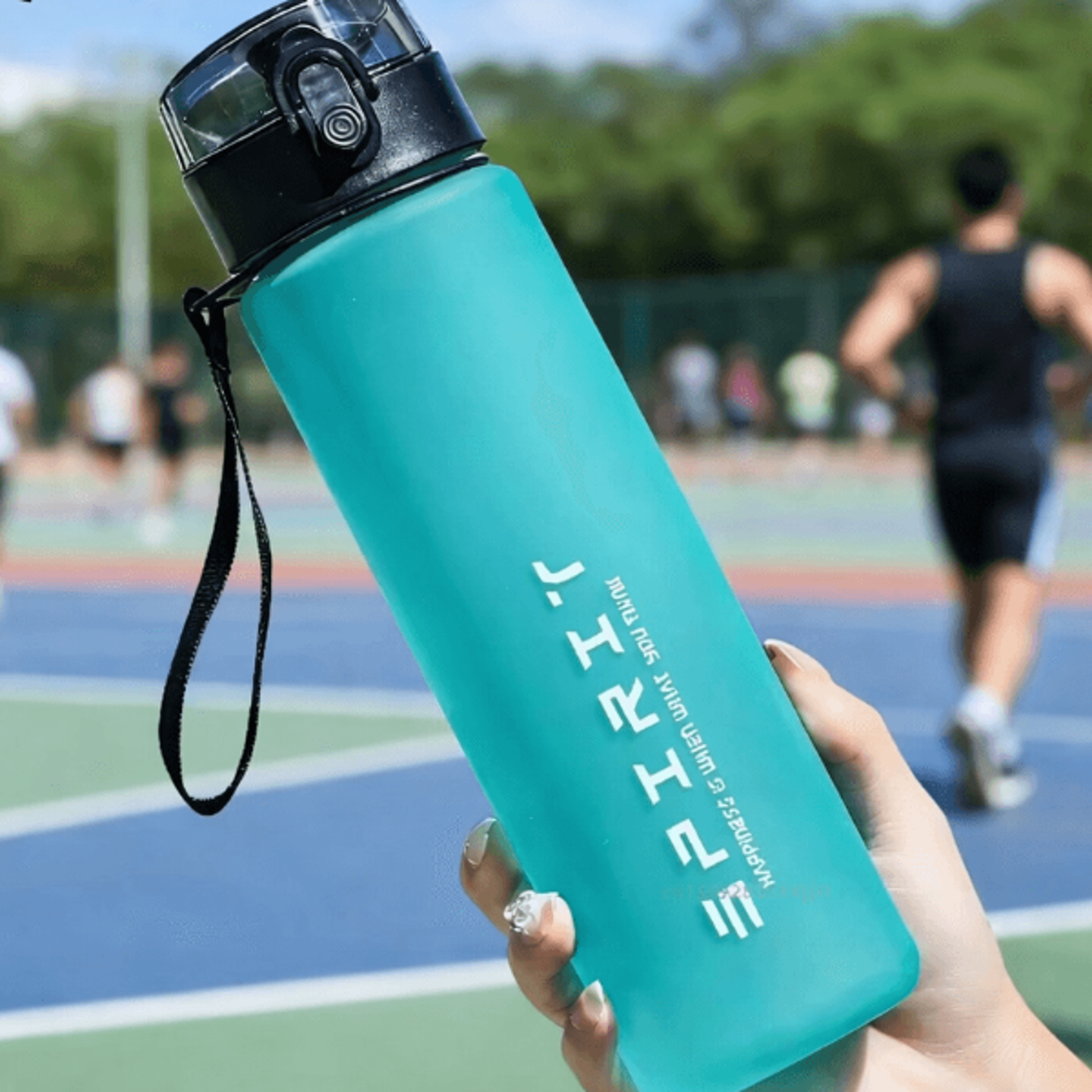 Large Capacity Leakproof Sports Water Bottle with Time Marker for Gym  Outdoor