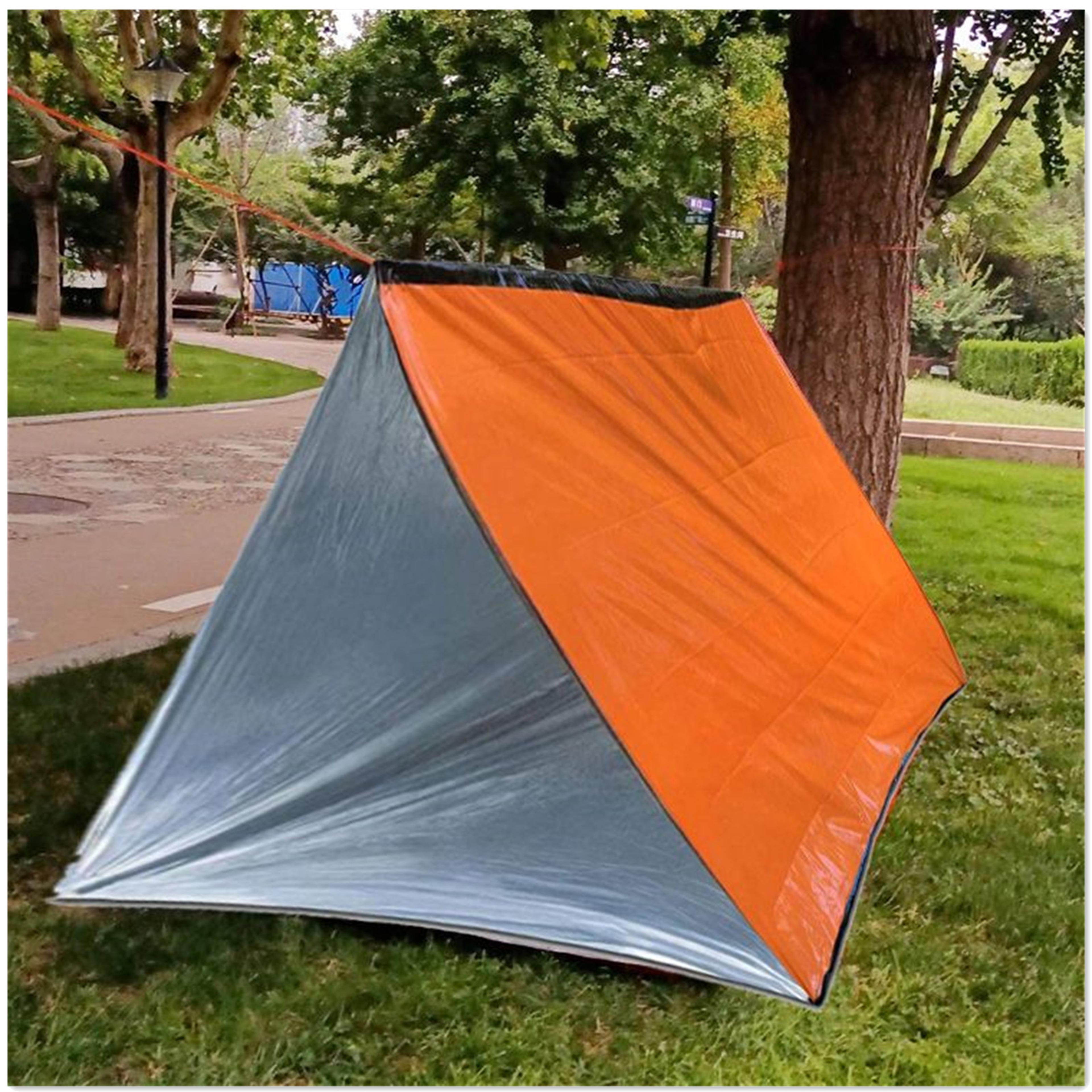 Survival Bivy Shelter Tent Kit Waterproof Mylar Thermal Blanket  Sleeping Bag For Emergency Outdoor 2
