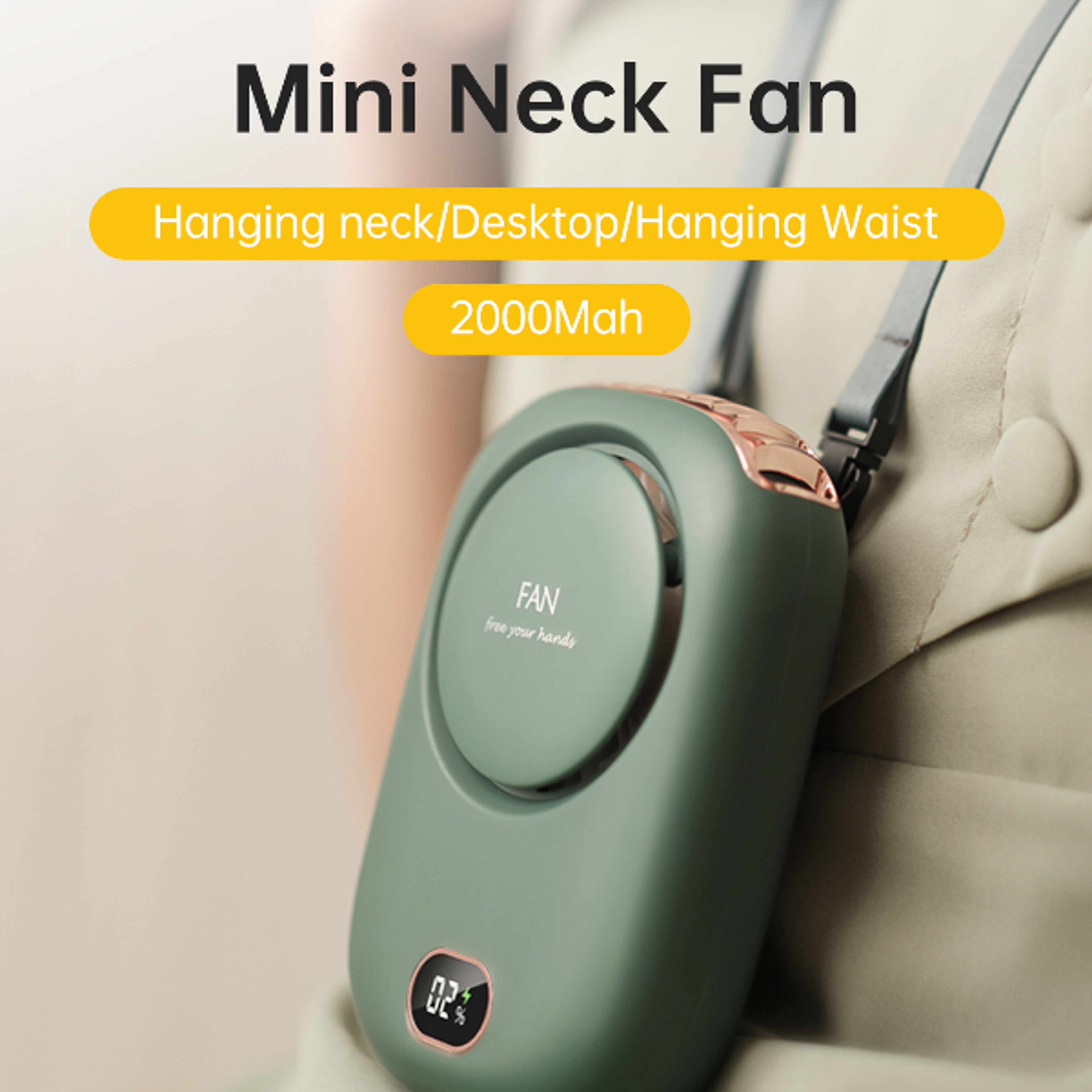 portable hanging neck fan mini fans with adjustable lanyard bladeless usb rechargeable sports cooling fan