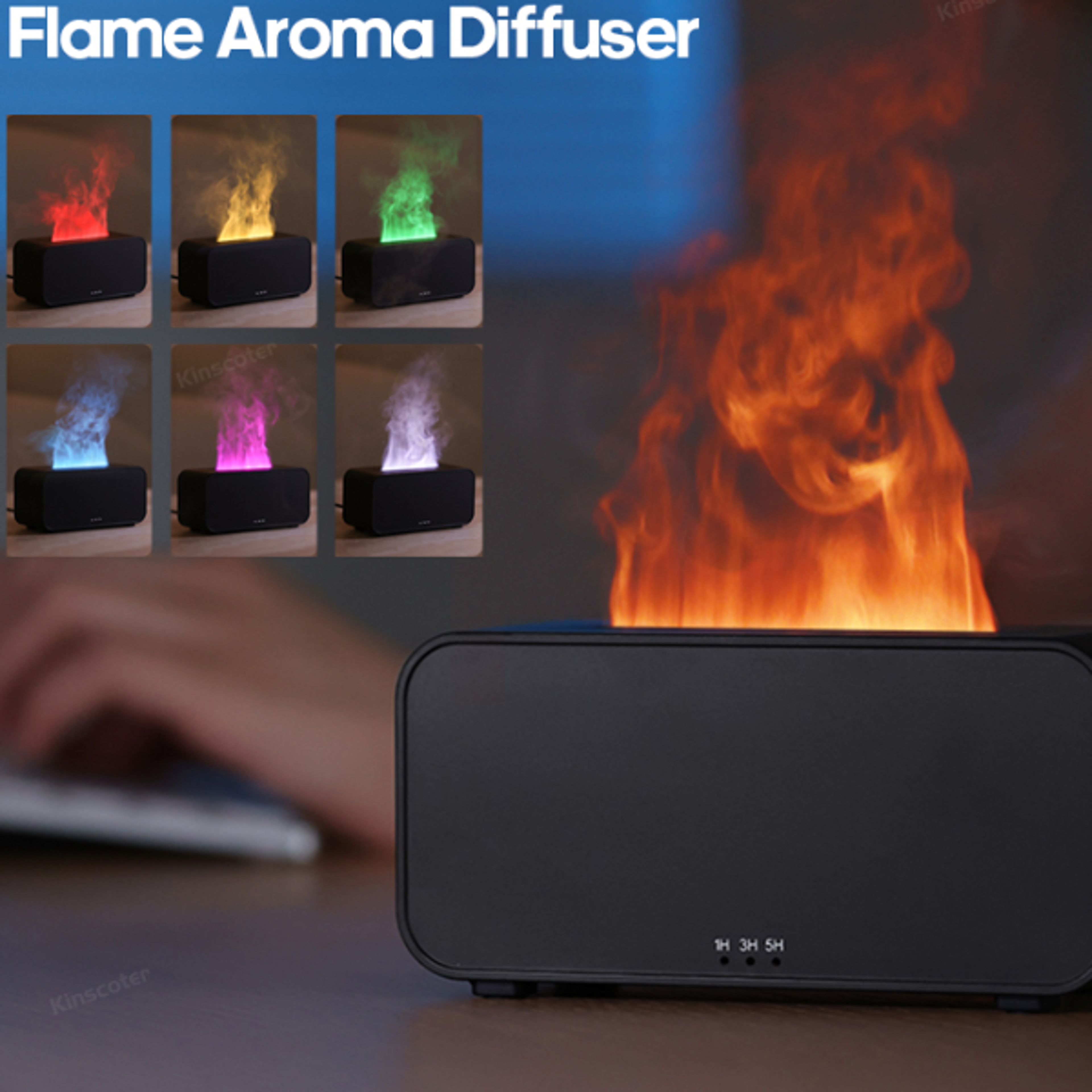 mini aroma diffuser led essential oil humidifier ultrasonic cool mist maker with flame lamp effect