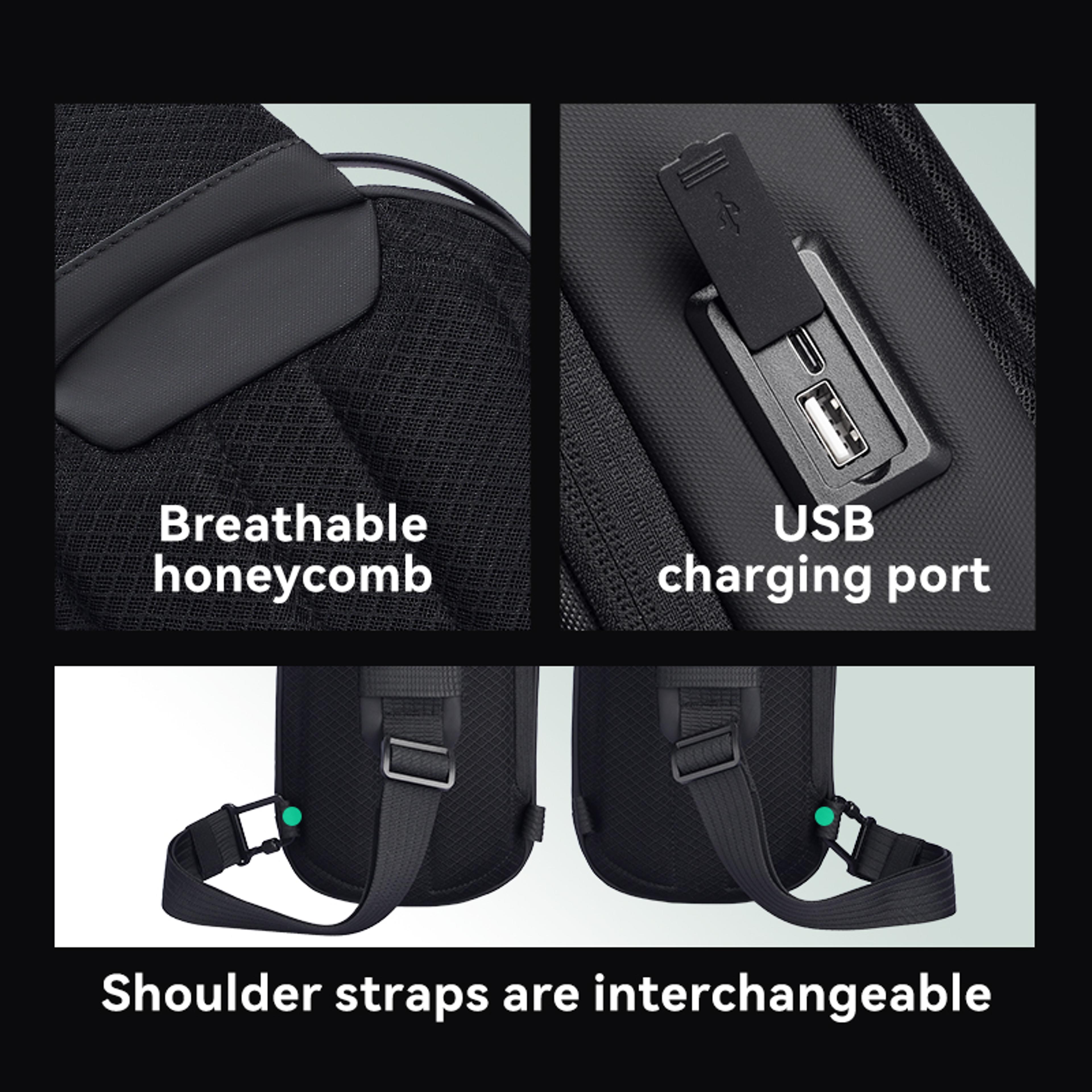 The Ratio Arc Mini Waterproof Crossbody Bag With USB Port 4