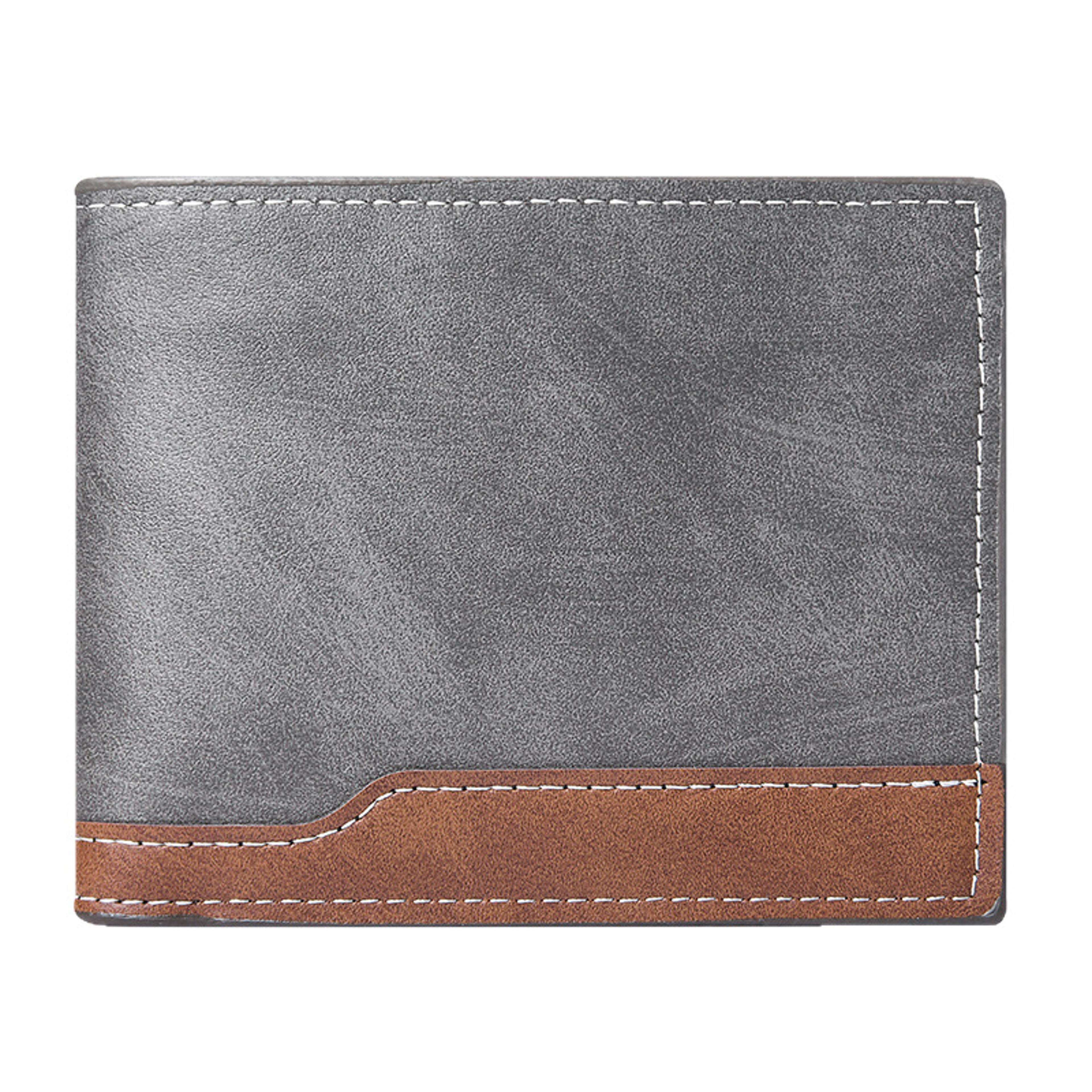 Retro PU Leather Mens Wallet Two Fold Design With Coin Purse And ID Card Holder 4