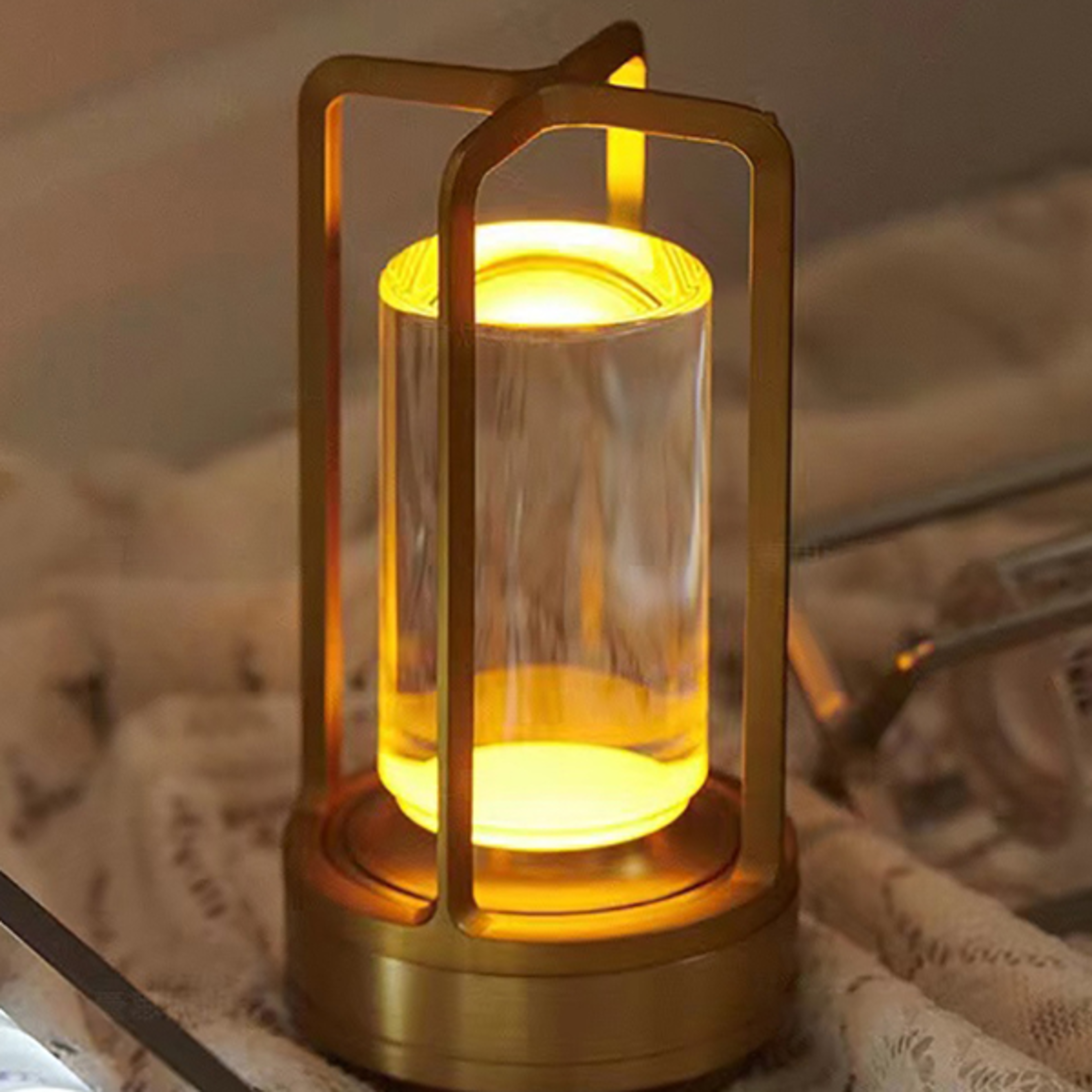 led crystal rechargeable touch night lamp modern bedroom & restaurant decorative table lamp