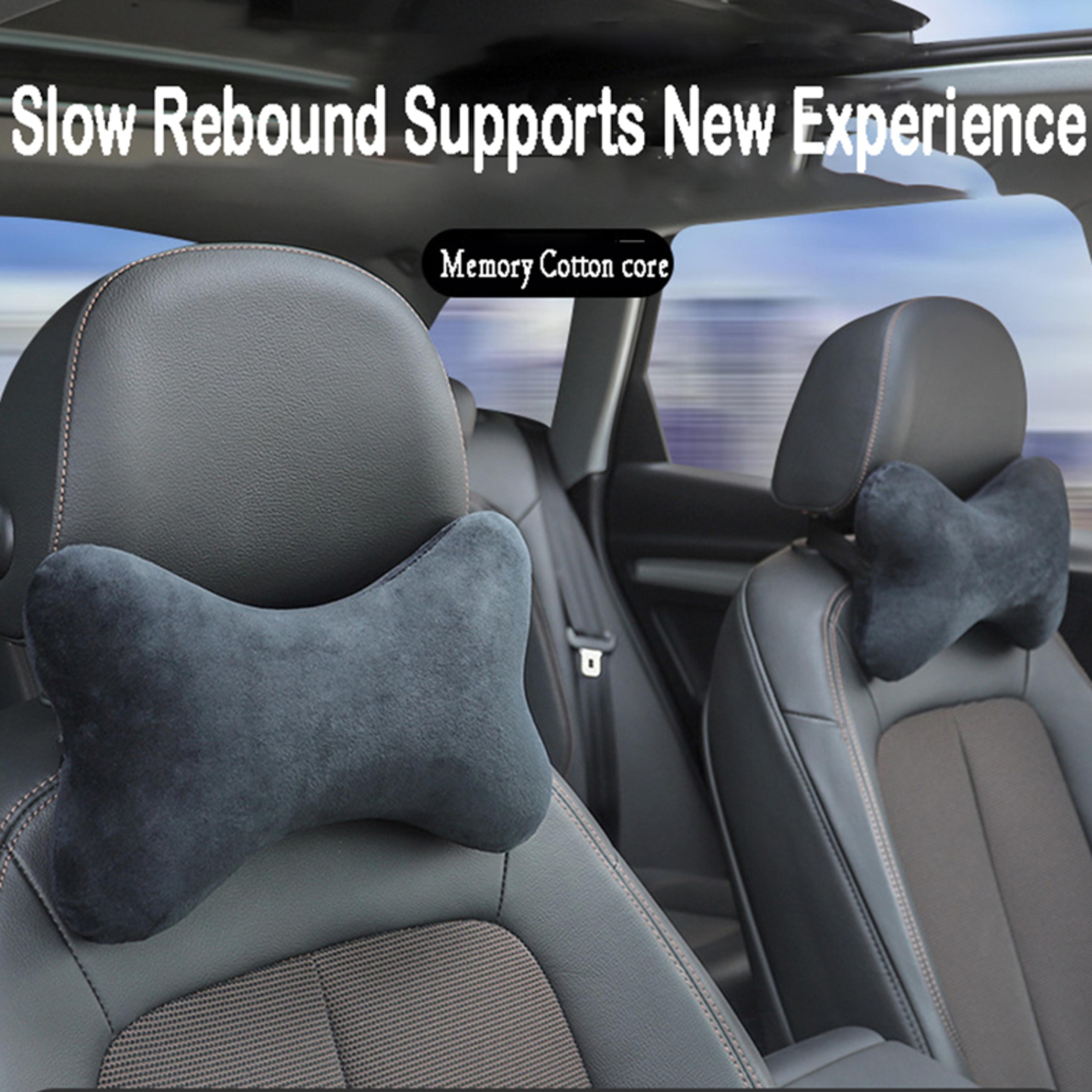 Memory Foam Neck Pillow For Car Seats Breathable Crystal Velvet Support For Sleep  Travel 1