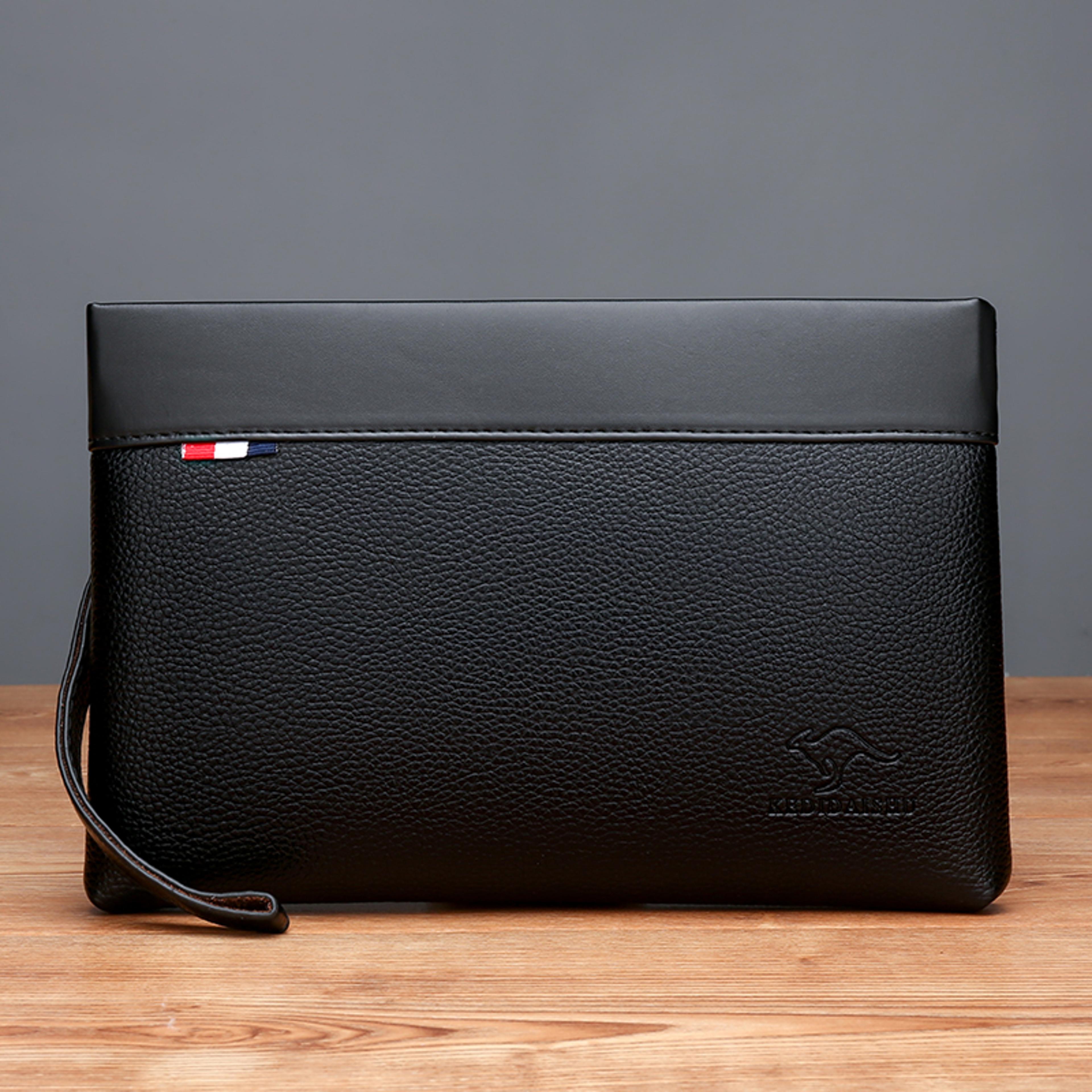 Durable Leather Clutch Wallet For Men Luxury Design Large Capacity Multi Card Holder Coin Purse 5