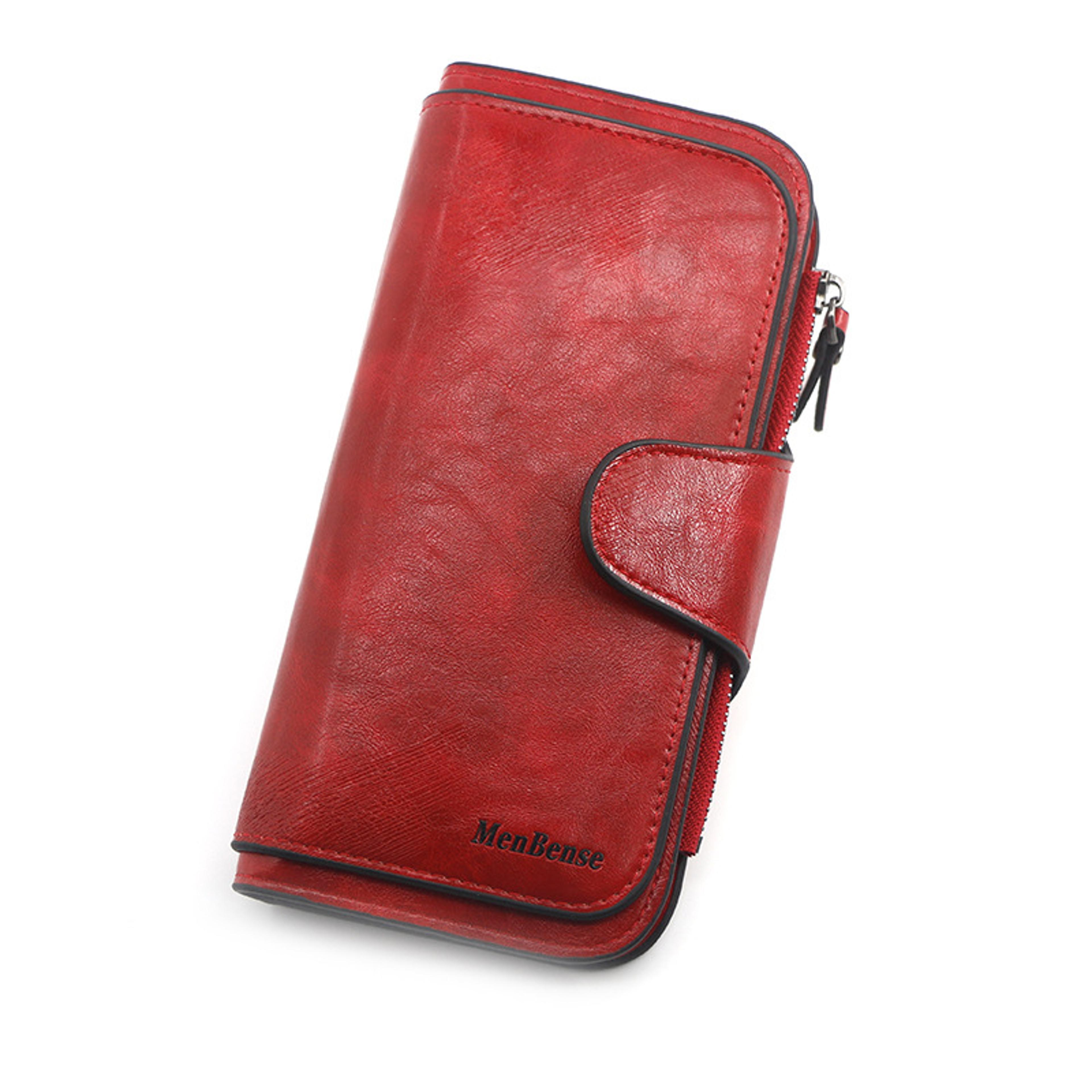 Vintage Leather Womens Wallet Three Fold Coin Purse  Mobile Phone Holder 5