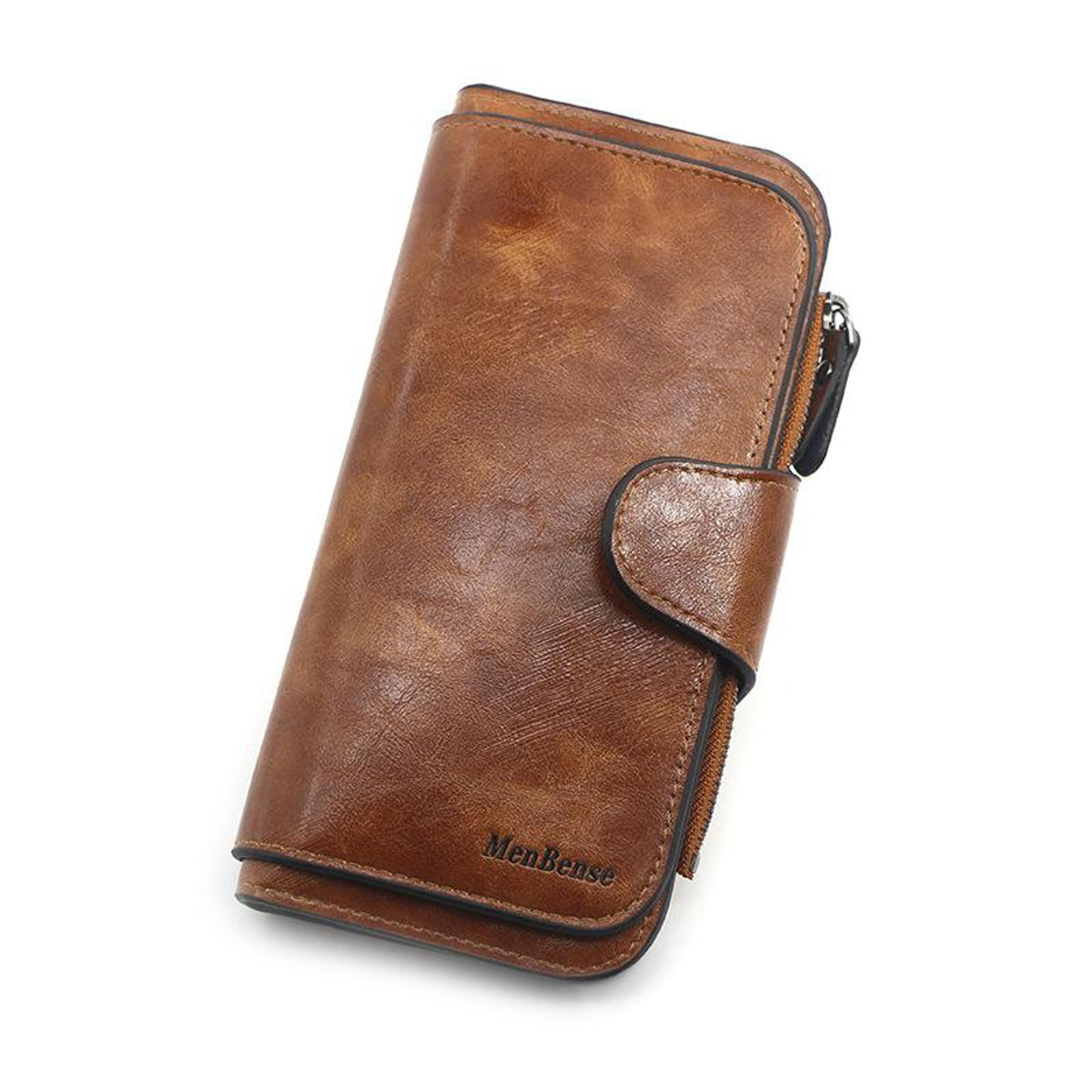Vintage Leather Womens Wallet Three Fold Coin Purse  Mobile Phone Holder 7
