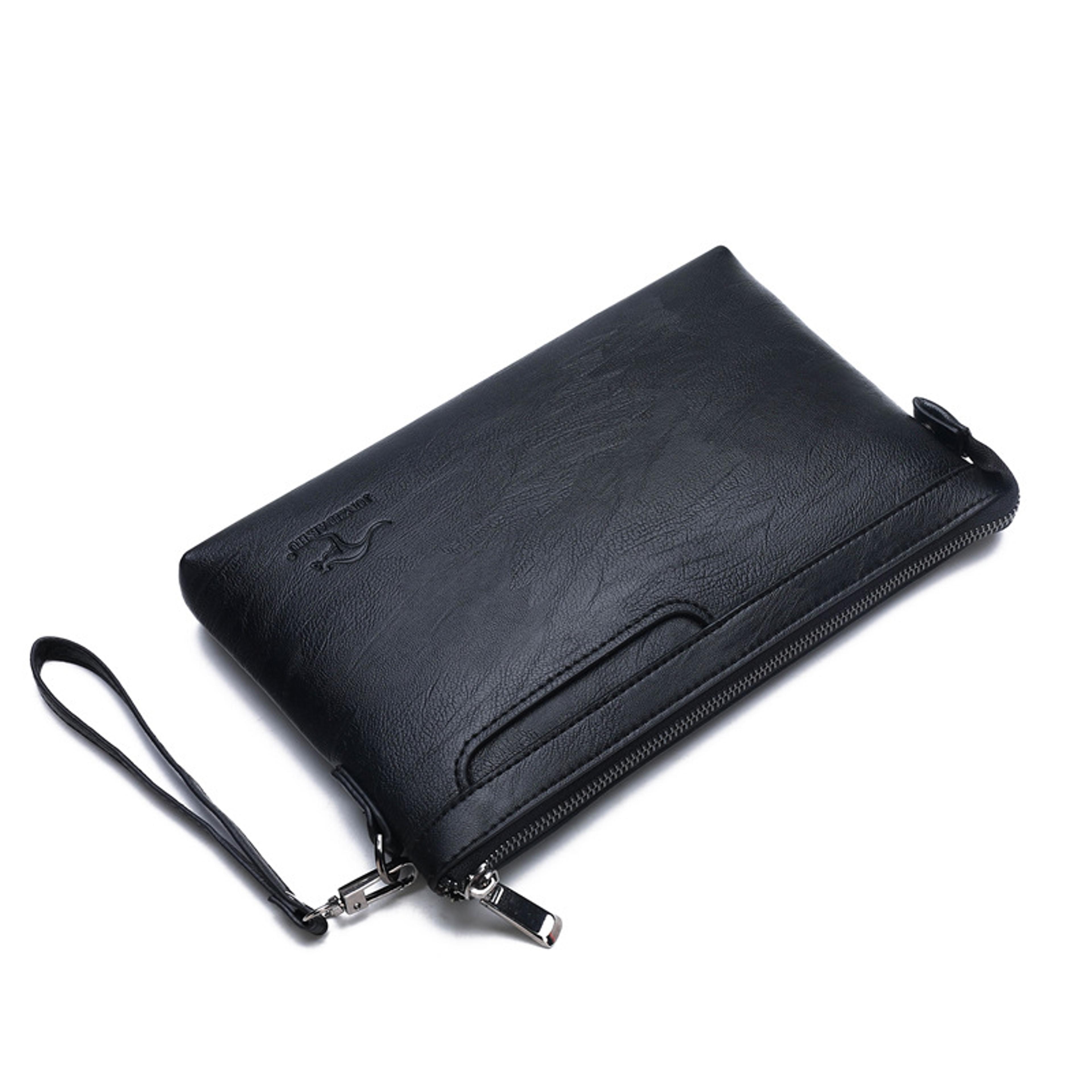 Mens Business Clutch Bag Premium PU Leather Wallet With Cell Phone Pocket For Travel  Casual Use 1