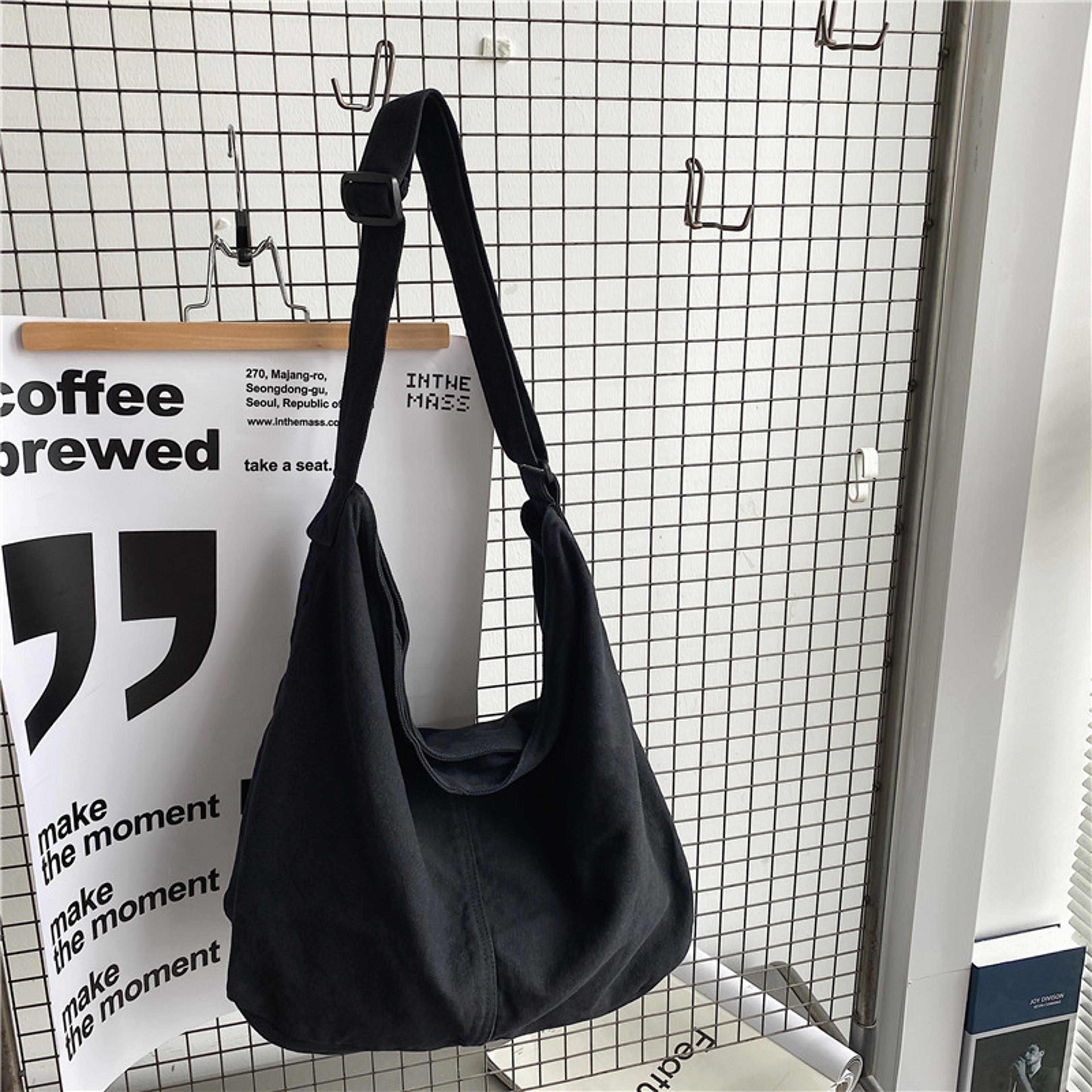 Large Canvas Crossbody Bag For Women Casual Cotton Canvas Shoulder Bag For School Travel And Everyd 4