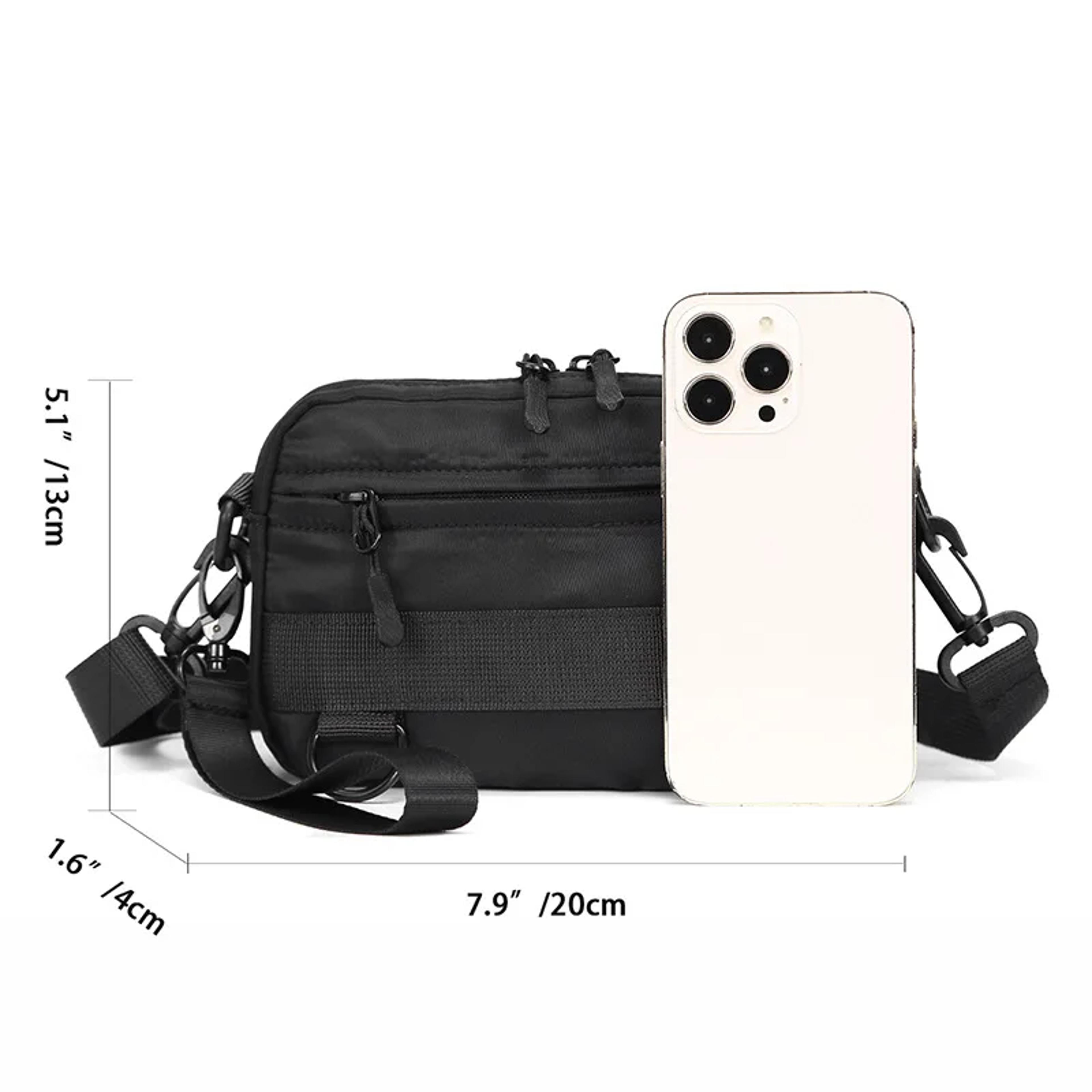 Canvas Mens Crossbody Bag Small Canvas Sling Bag Compact Everyday Travel Shoulder Bag 2