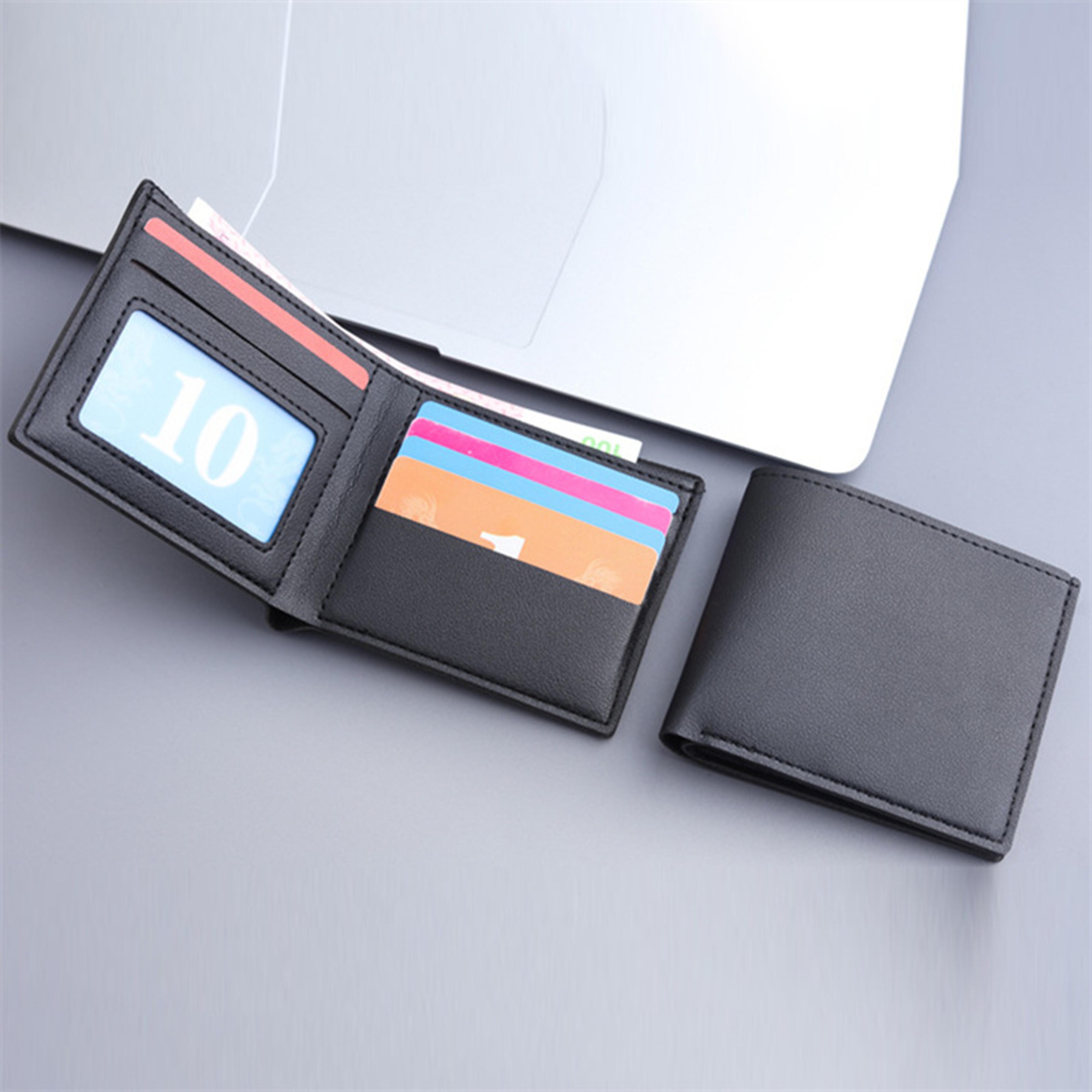 Mens PU Leather Slim Wallet Stylish  Compact Credit Card Holder For Business 2