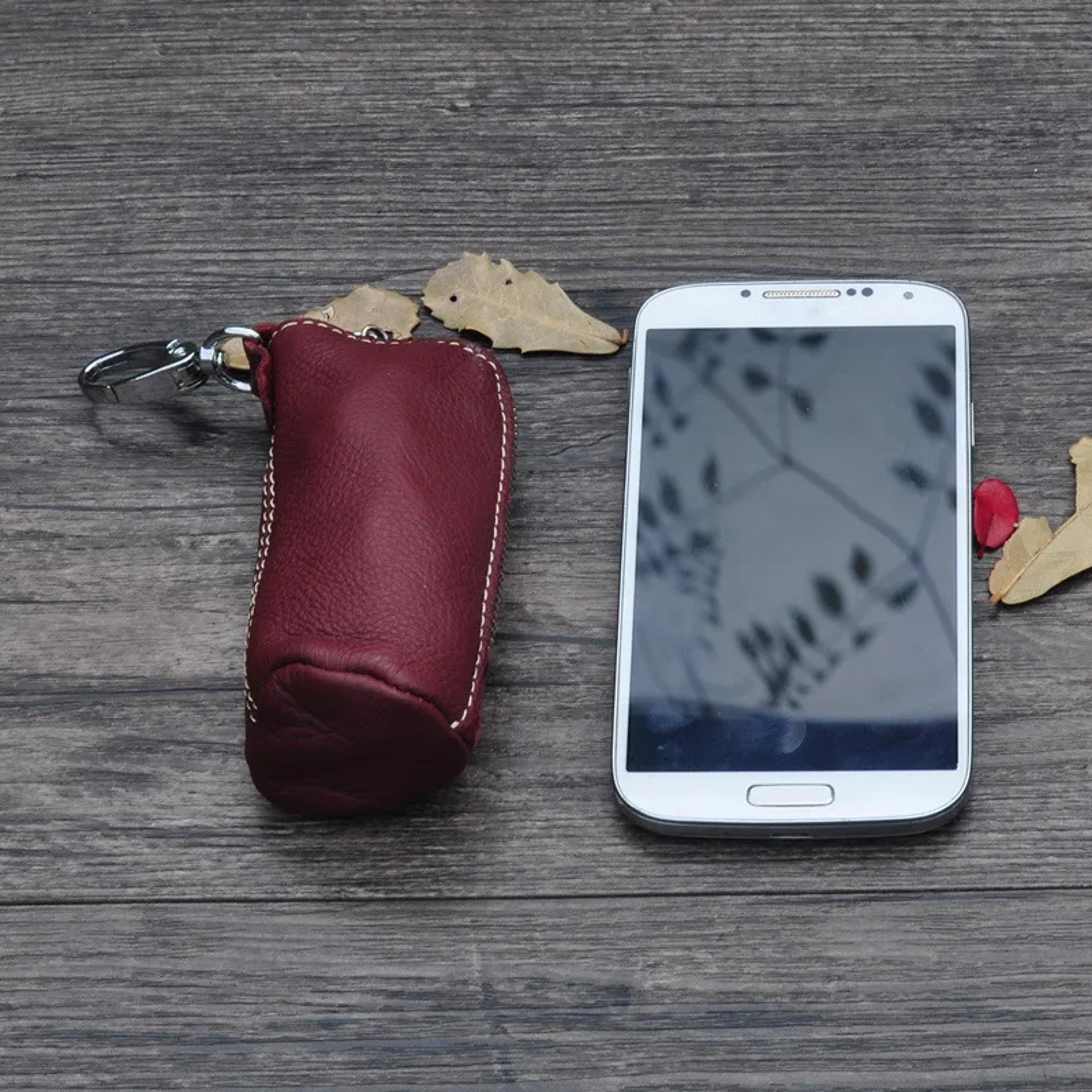 Mens Genuine Cow Leather Key Pouch Zipper Keychain Case For Car  Home Keys Stylish Key Holder For M 5