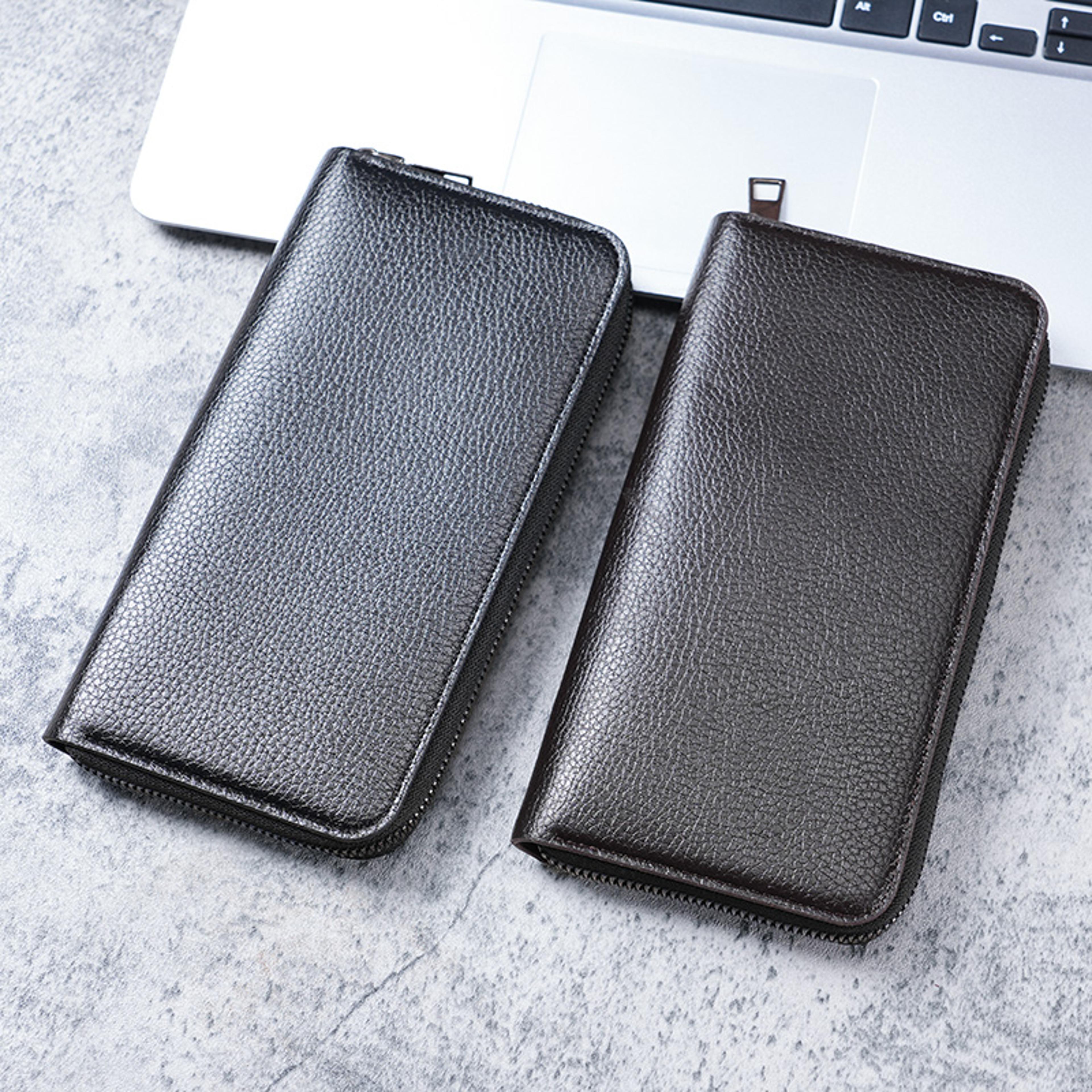 Premium Long Mens Zipper Wallet Multi Function Business  Phone Clutch 1