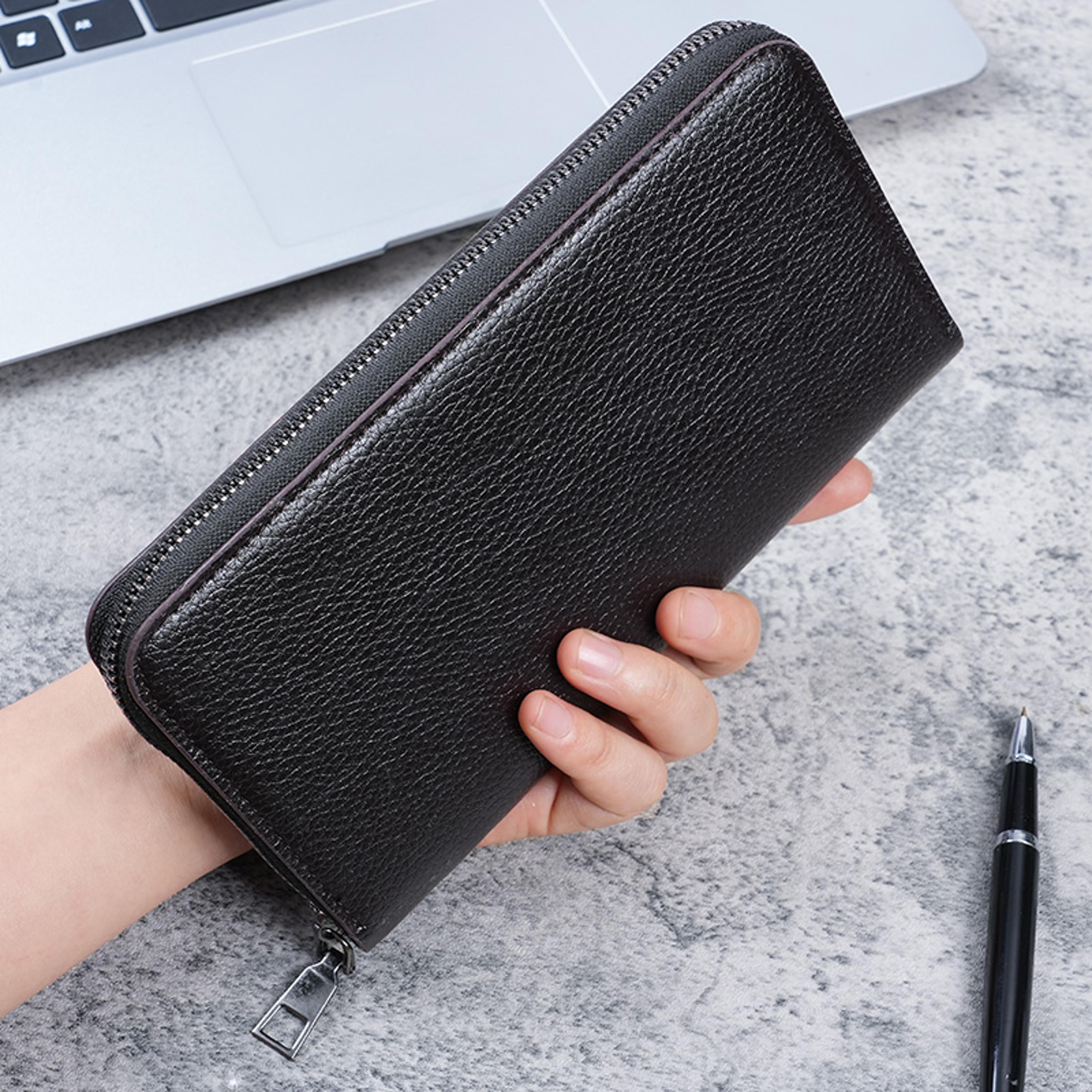 Premium Long Mens Zipper Wallet Multi Function Business  Phone Clutch 5