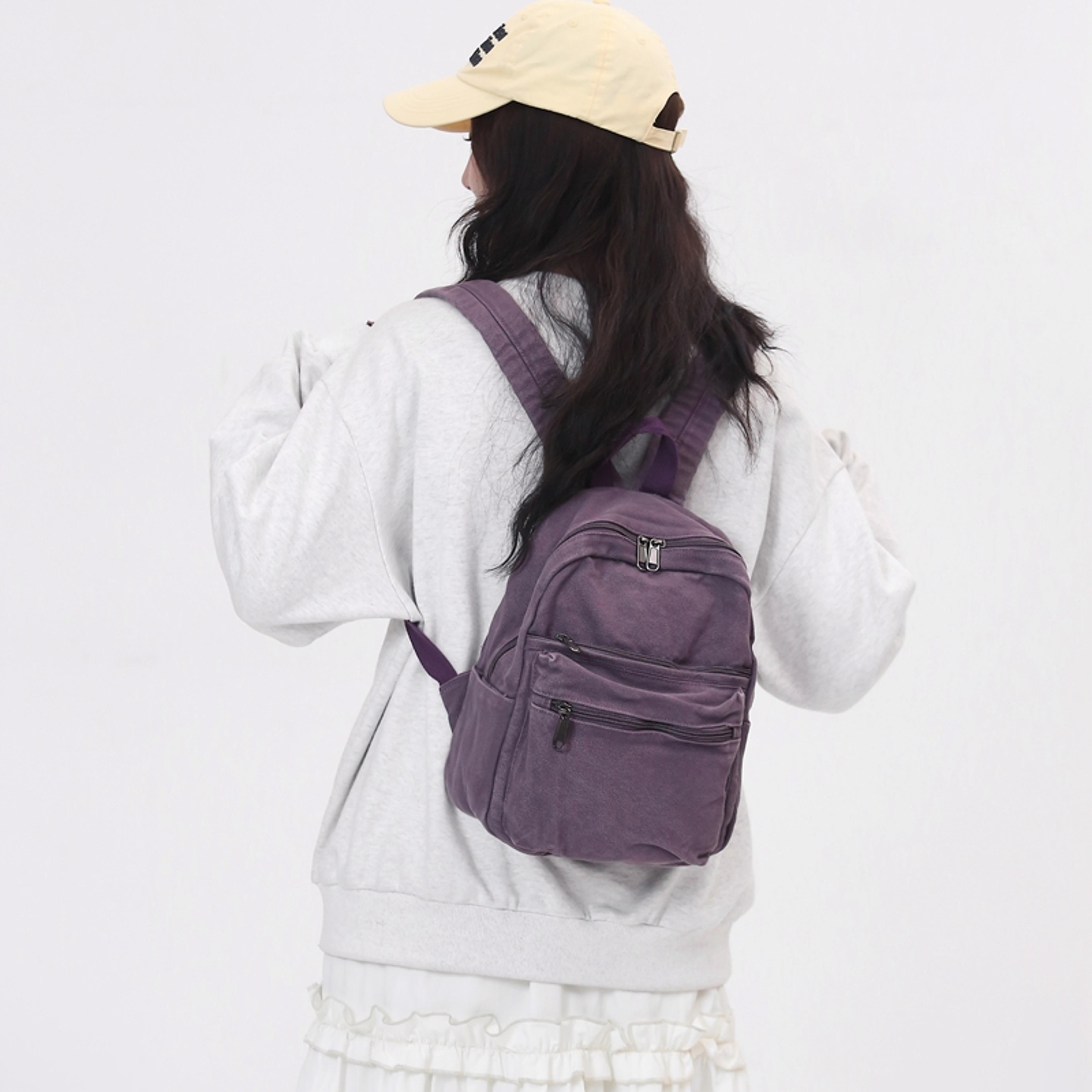 small canvas backpack for women lightweight casual cotton school bag for teen girls