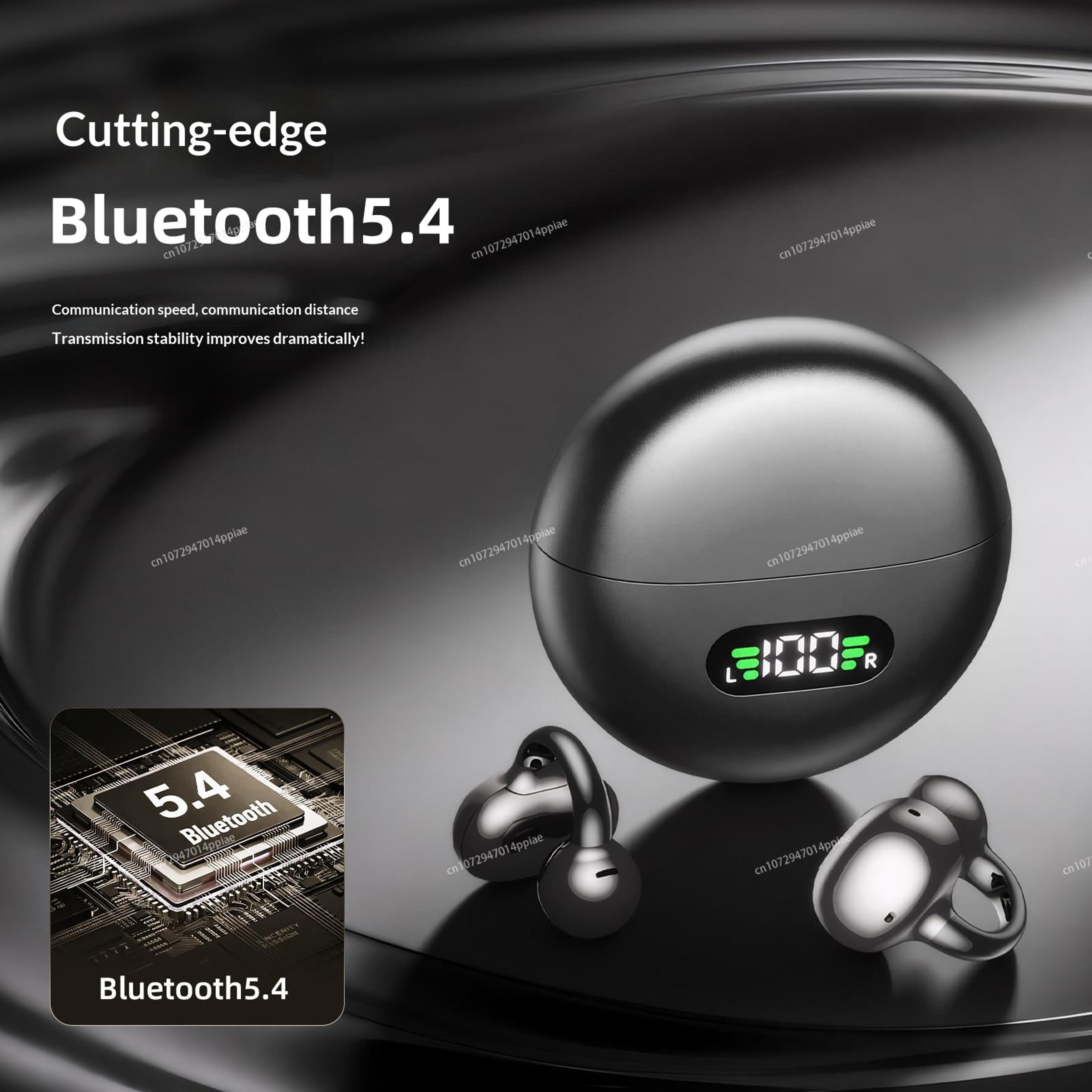 premium bluetooth clip on wireless earphones with mic long battery life sports headphones