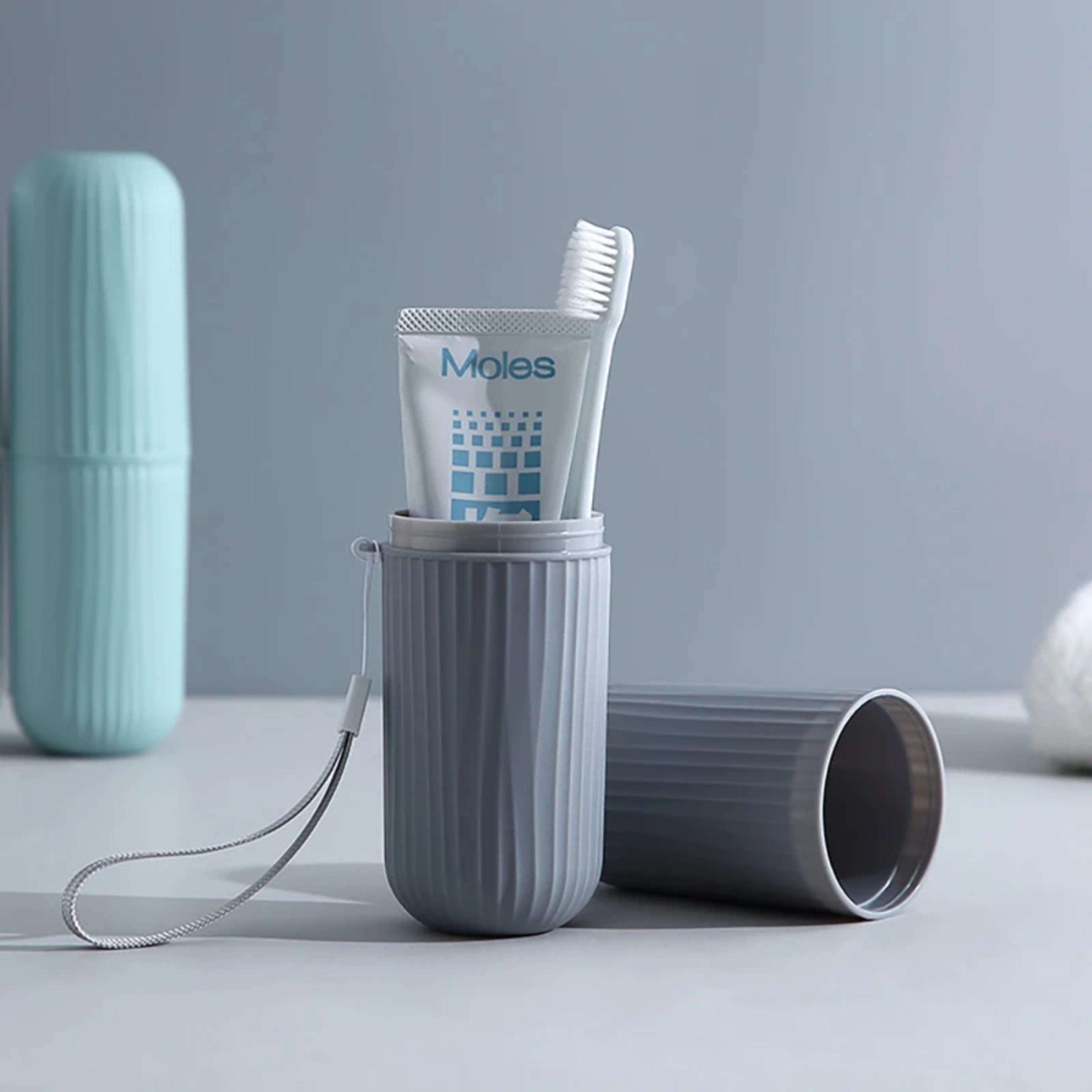 portable travel toothbrush cup & toothpaste holder travel storage solution