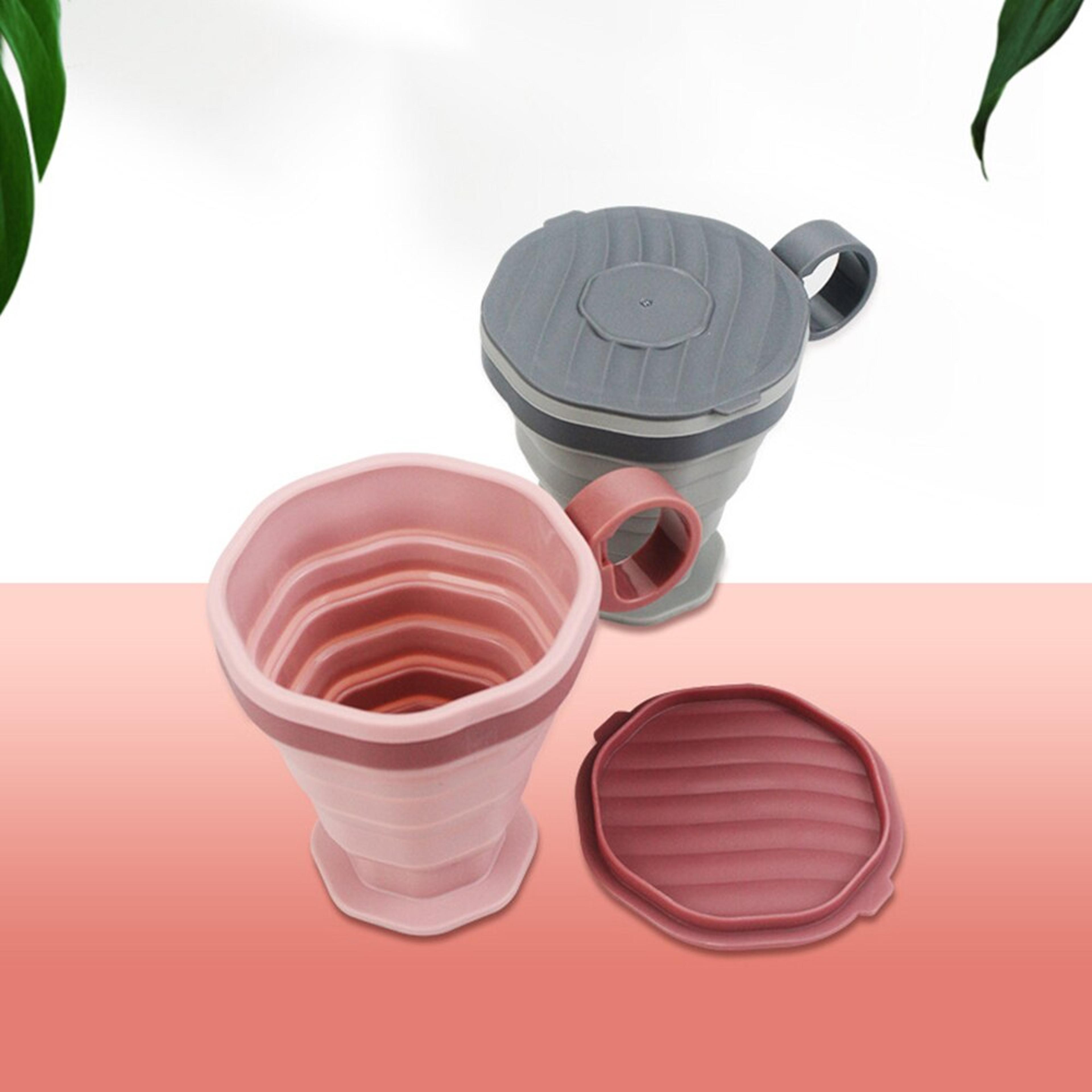 collapsible travel cup with lid portable folding coffee and mouthwash cup