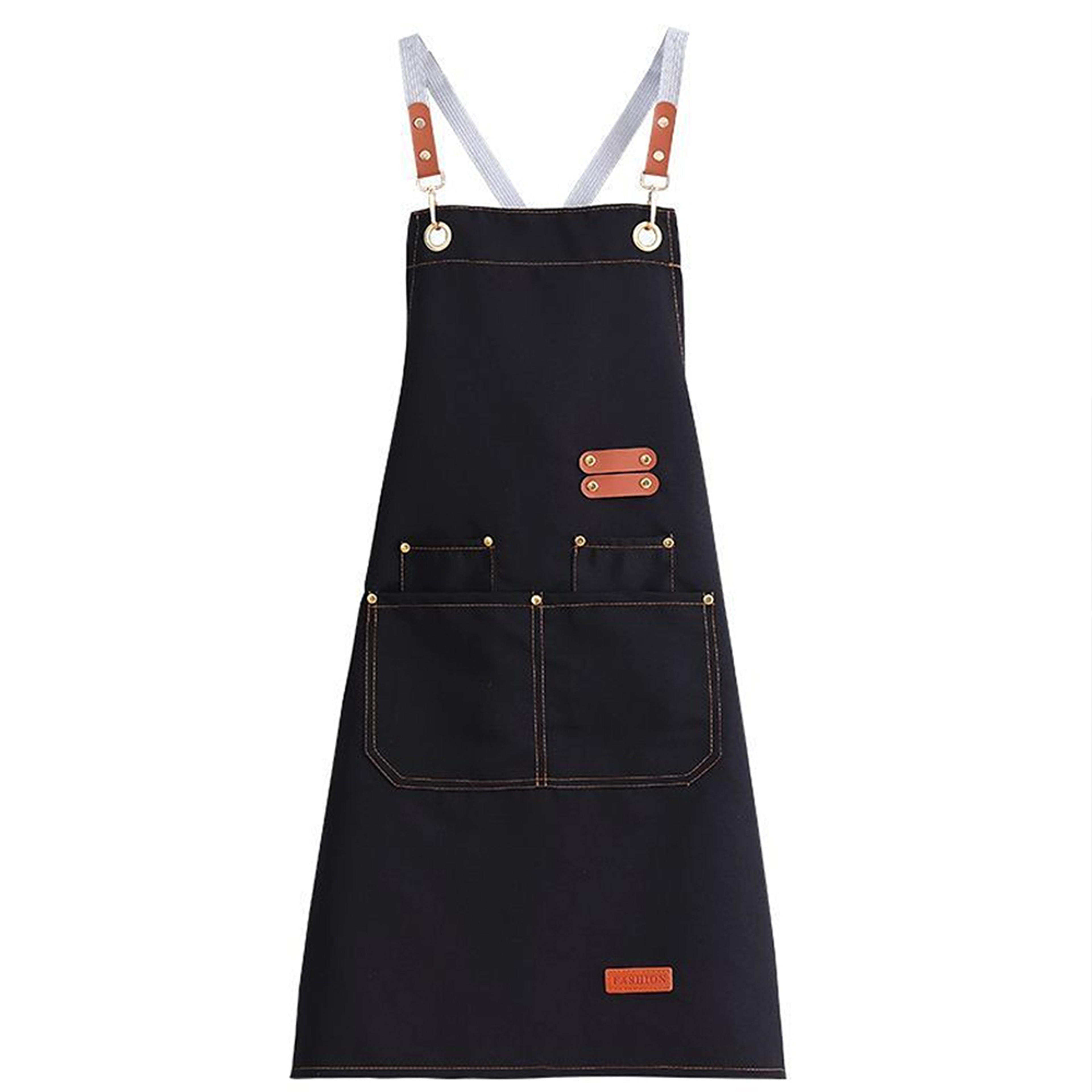 waterproof kitchen apron with pockets oil proof restaurant work bib apron