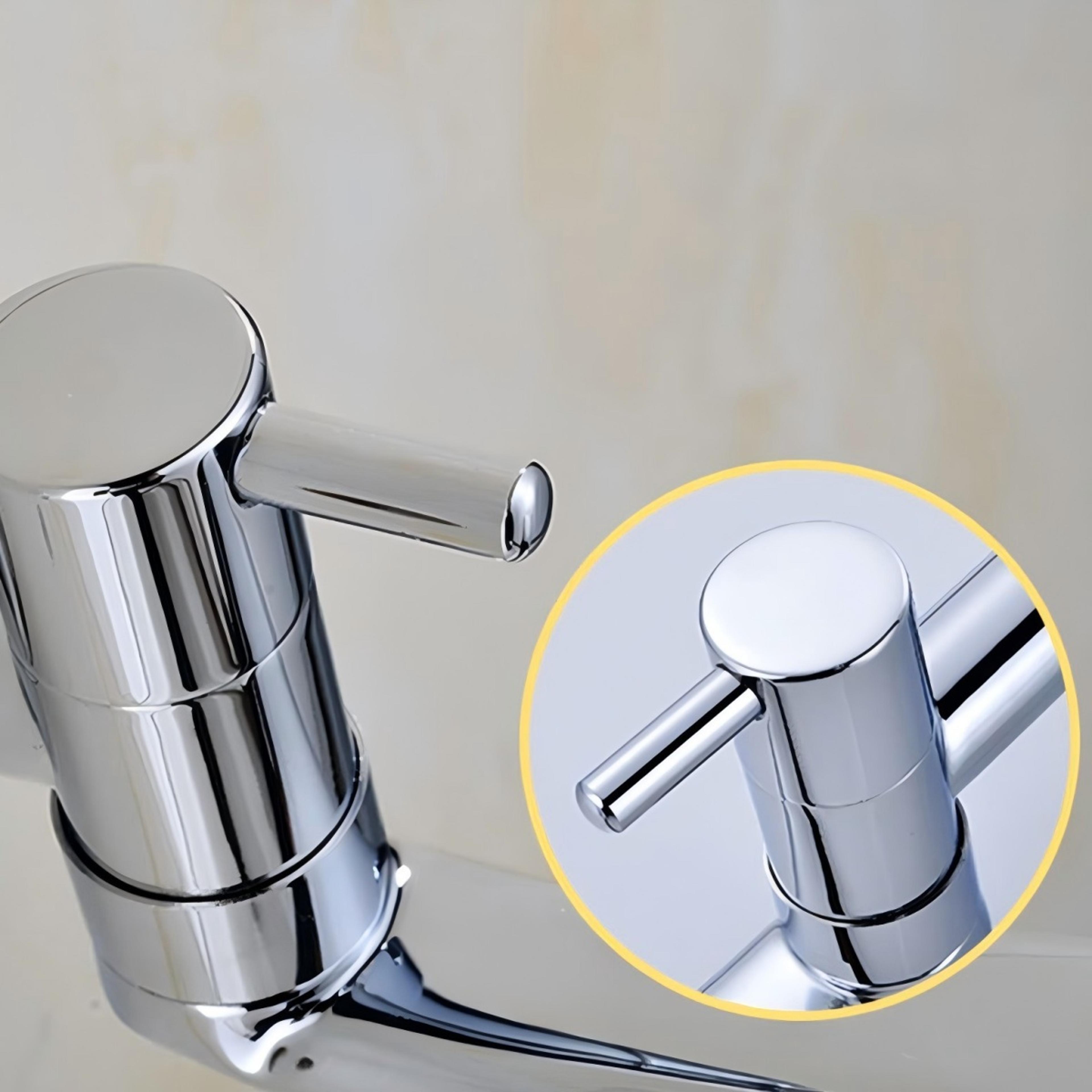 space saving wall mount cold water faucet with swing spout