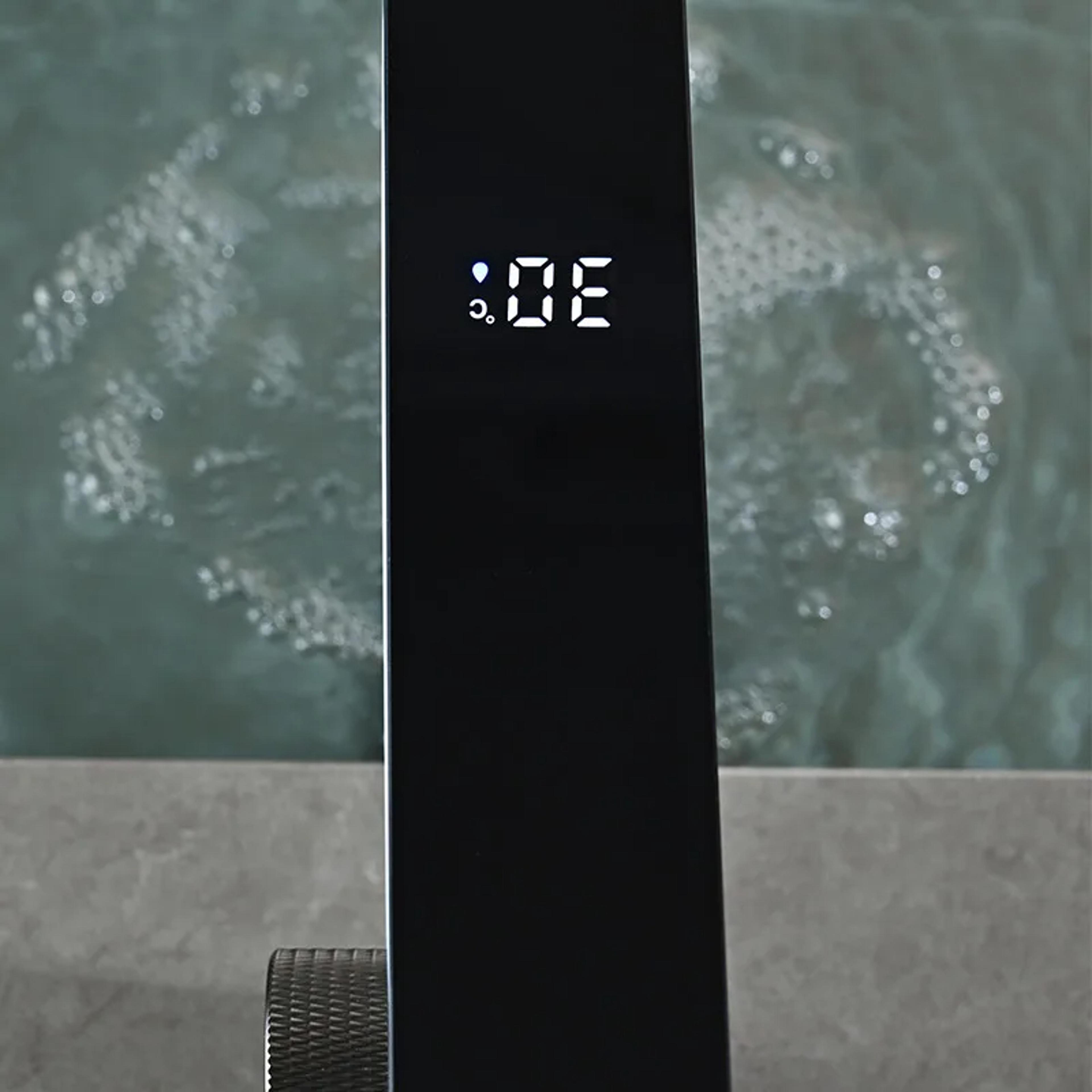 smart led bathroom sink faucet with temperature display and brass mixer tap