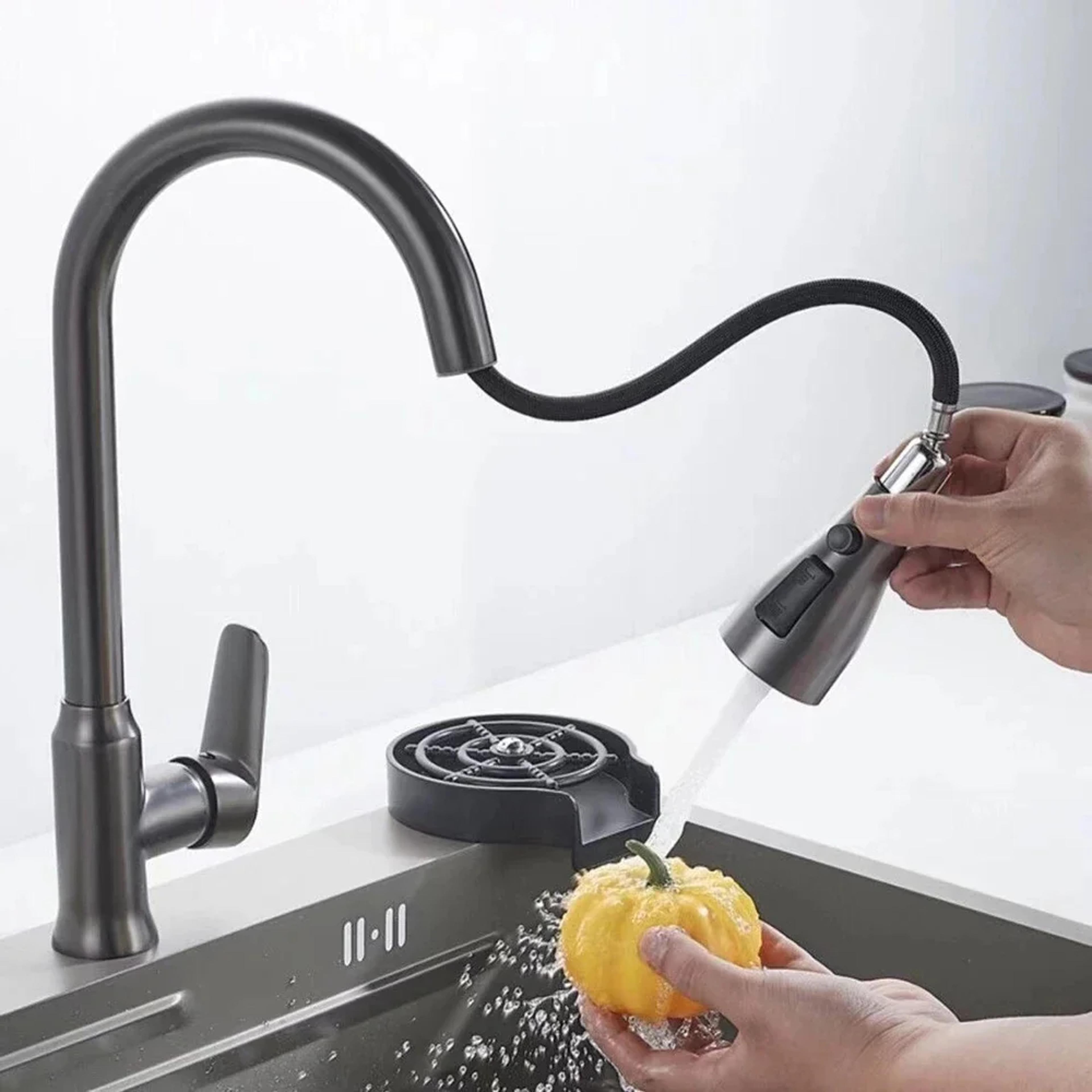gun gray pull out kitchen faucet single hole kitchen sink mixer