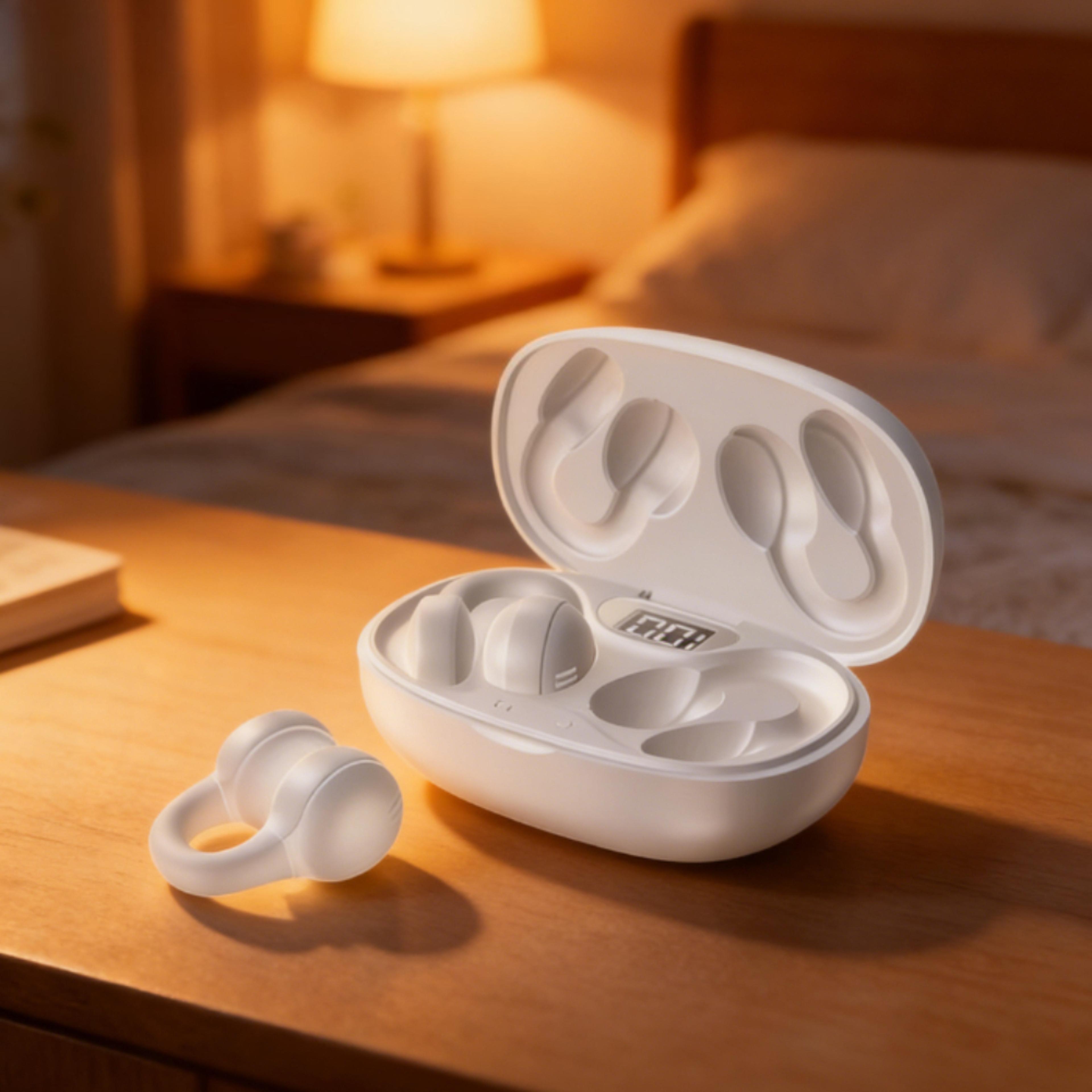 bluetooth noise reduction earbuds with led power display