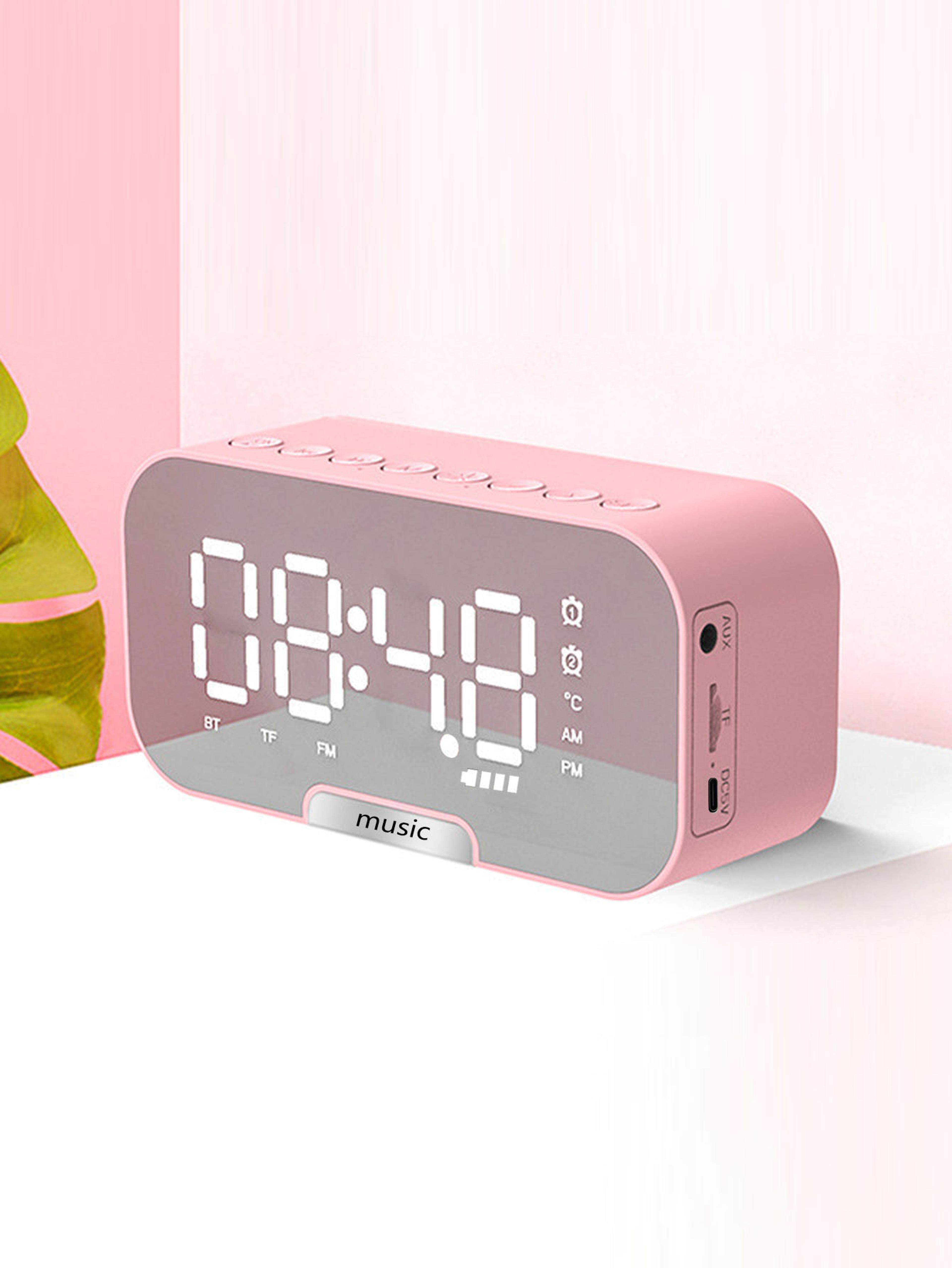 Premium Bluetooth Speaker Alarm Clock With Mirror Display And Real Time Temperature 6