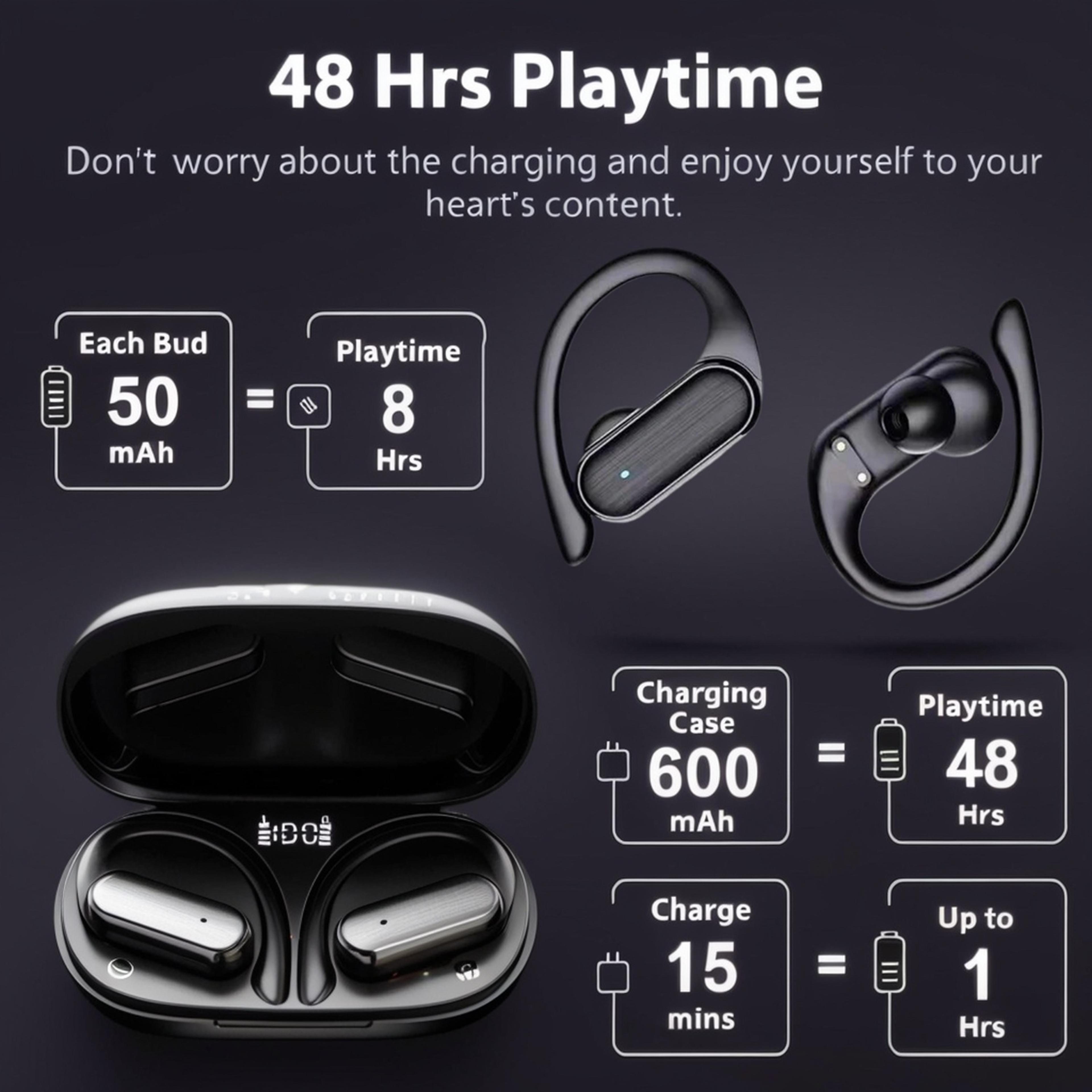 Wireless Bluetooth Earphones HD Stereo Touch Control Sweatproof Earbuds 1