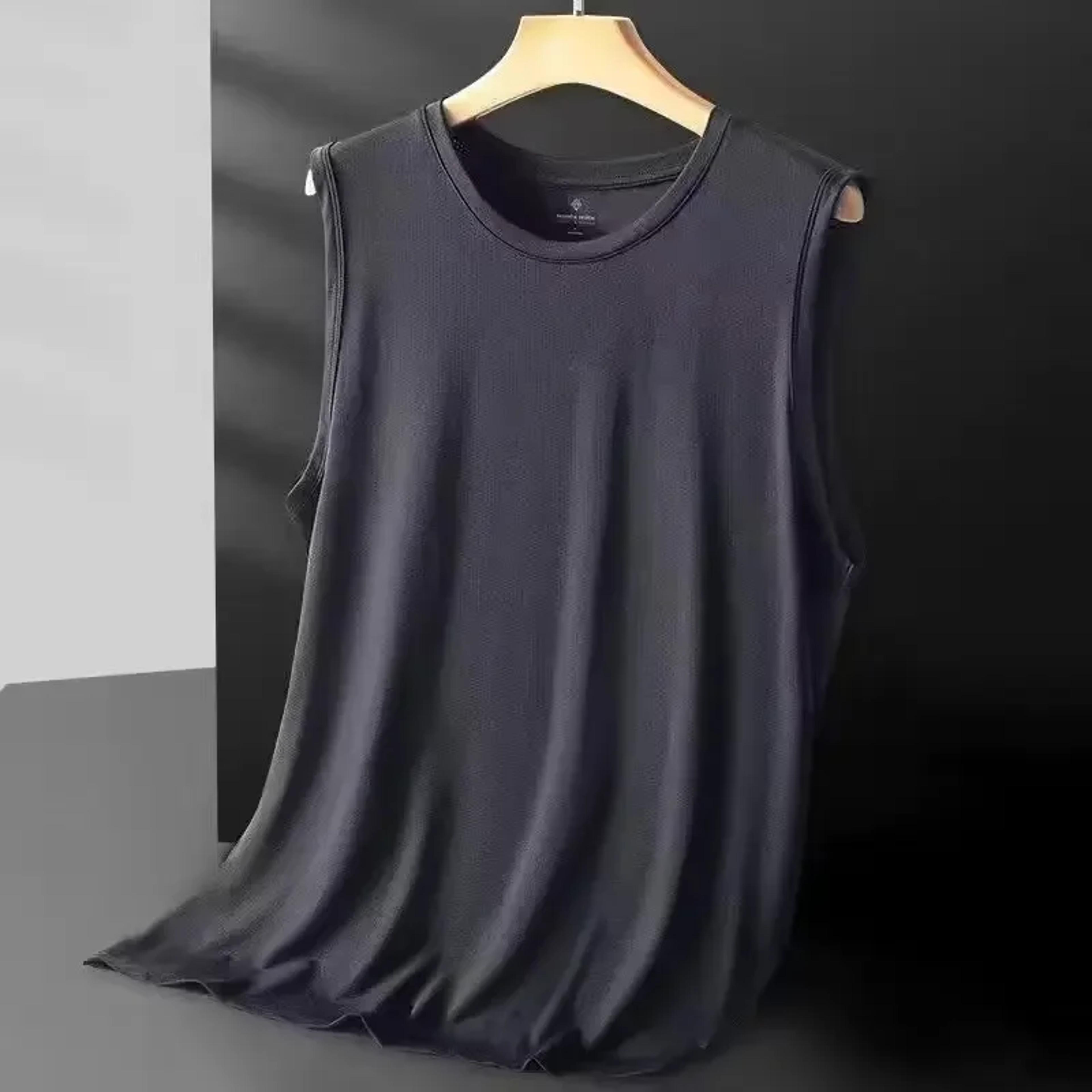 Mens Ice Silk Mesh Vest Lightweight Breathable Summer Tank Top Sports Sleeveless Shirt 5
