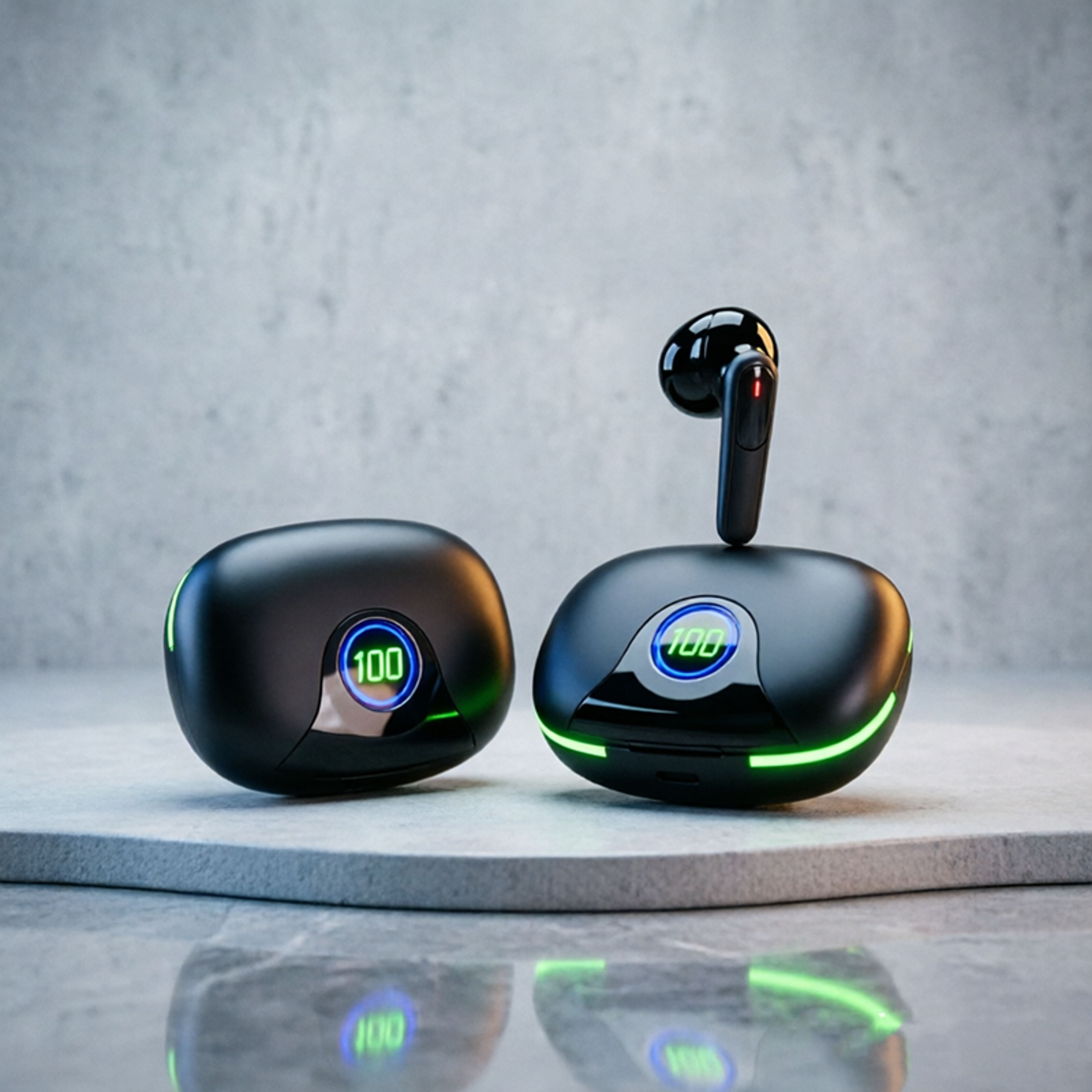 bluetooth tws wireless earbuds with led display mic and hifi stereo sound